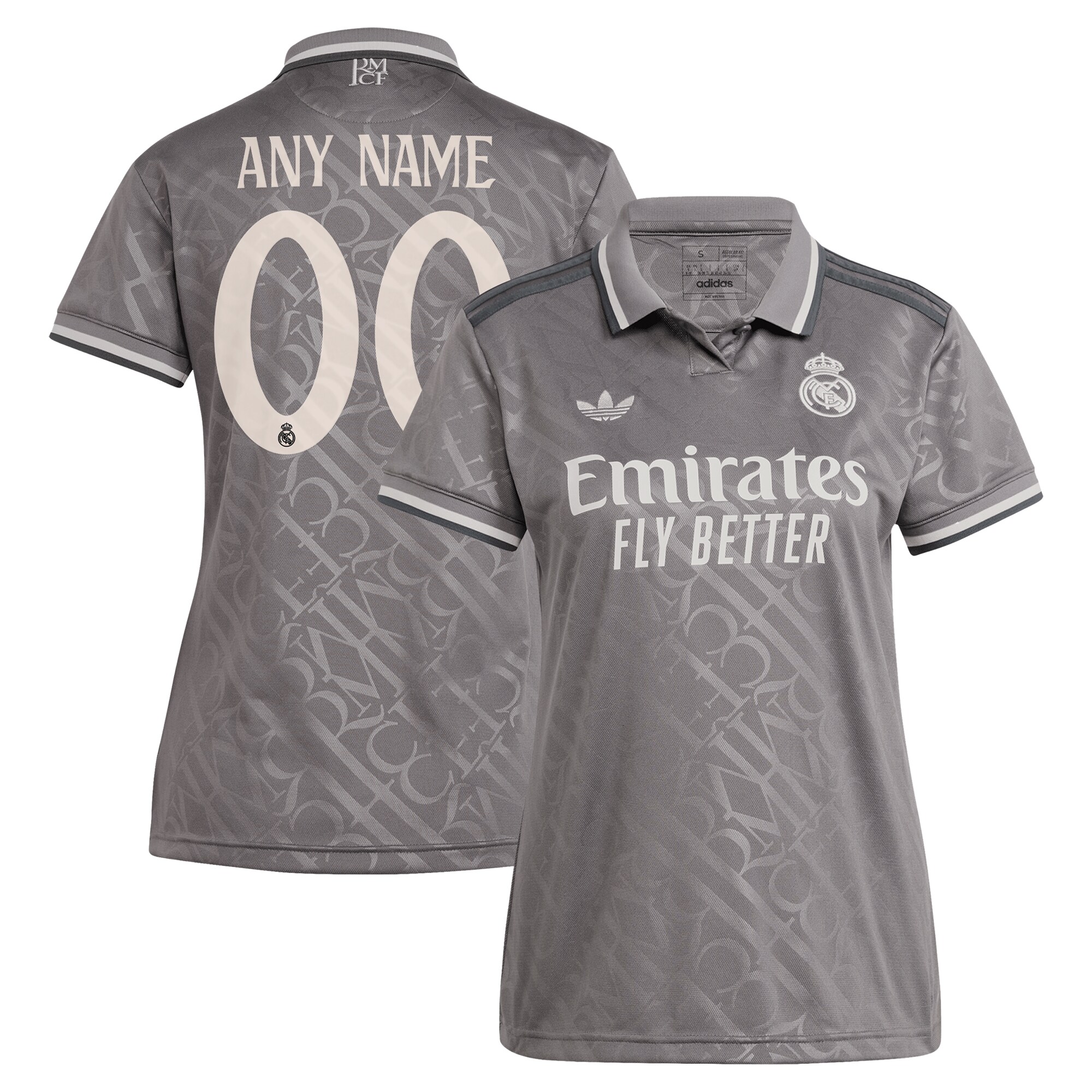 Real Madrid Originals Women's 2024/25 Third Replica Custom Jersey - Charcoal - angle 3