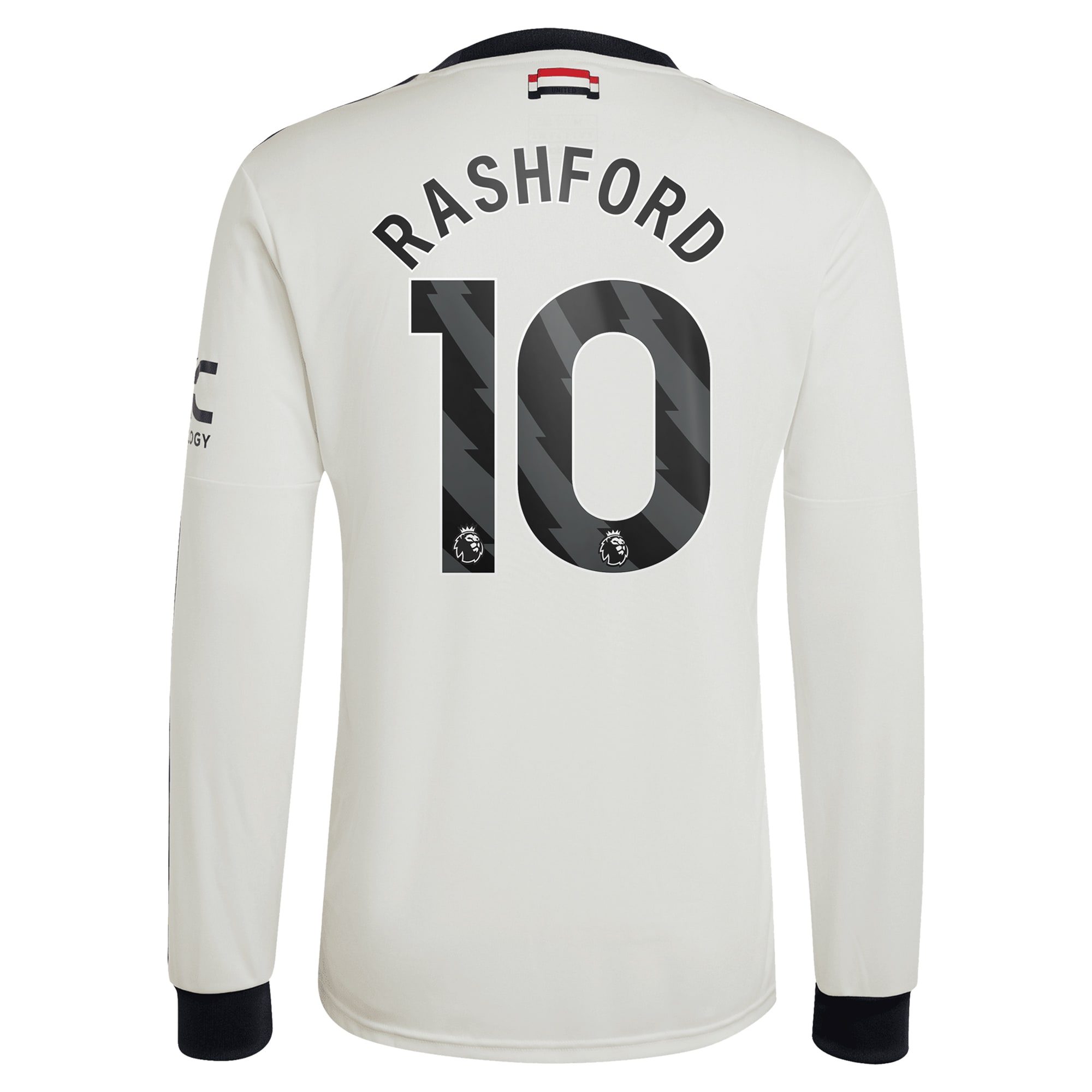Marcus Rashford Manchester United Originals 2024/25 Third Replica Long Sleeve Jersey - Cream - angle 2