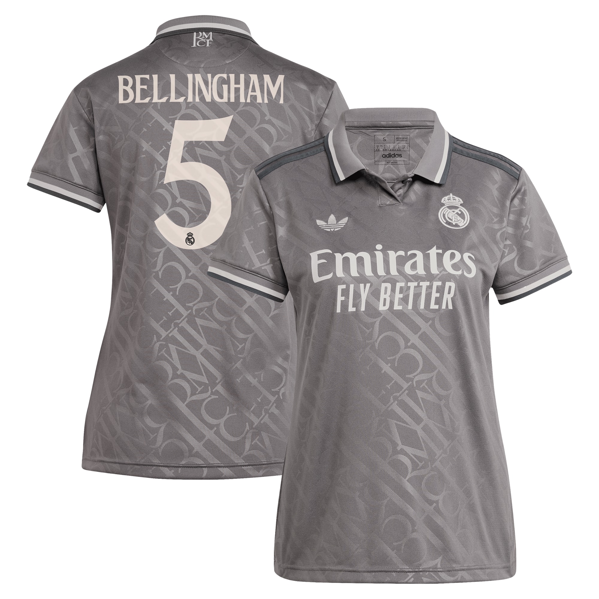 Youth Jude Bellingham #5 Real Madrid Originals Women's 2024/25 Third Replica Player Jersey - Charcoal | FanWearStyle