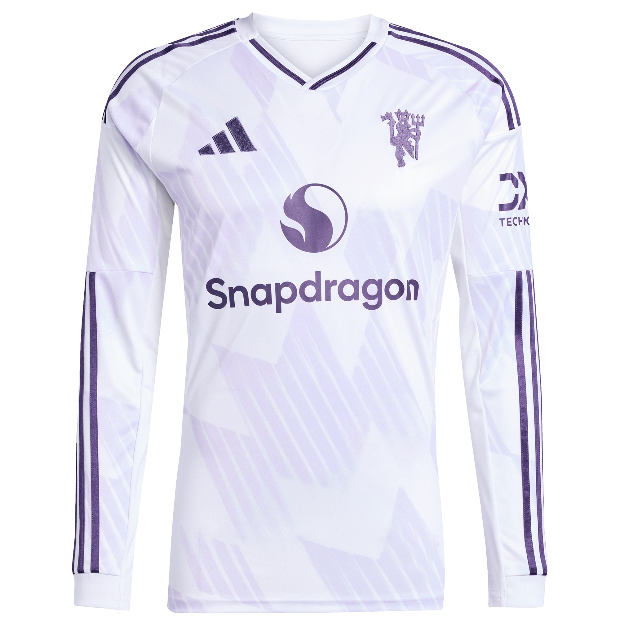 Manchester United 2025/26 Away Replica Long Sleeve Custom Jersey - White - angle 4