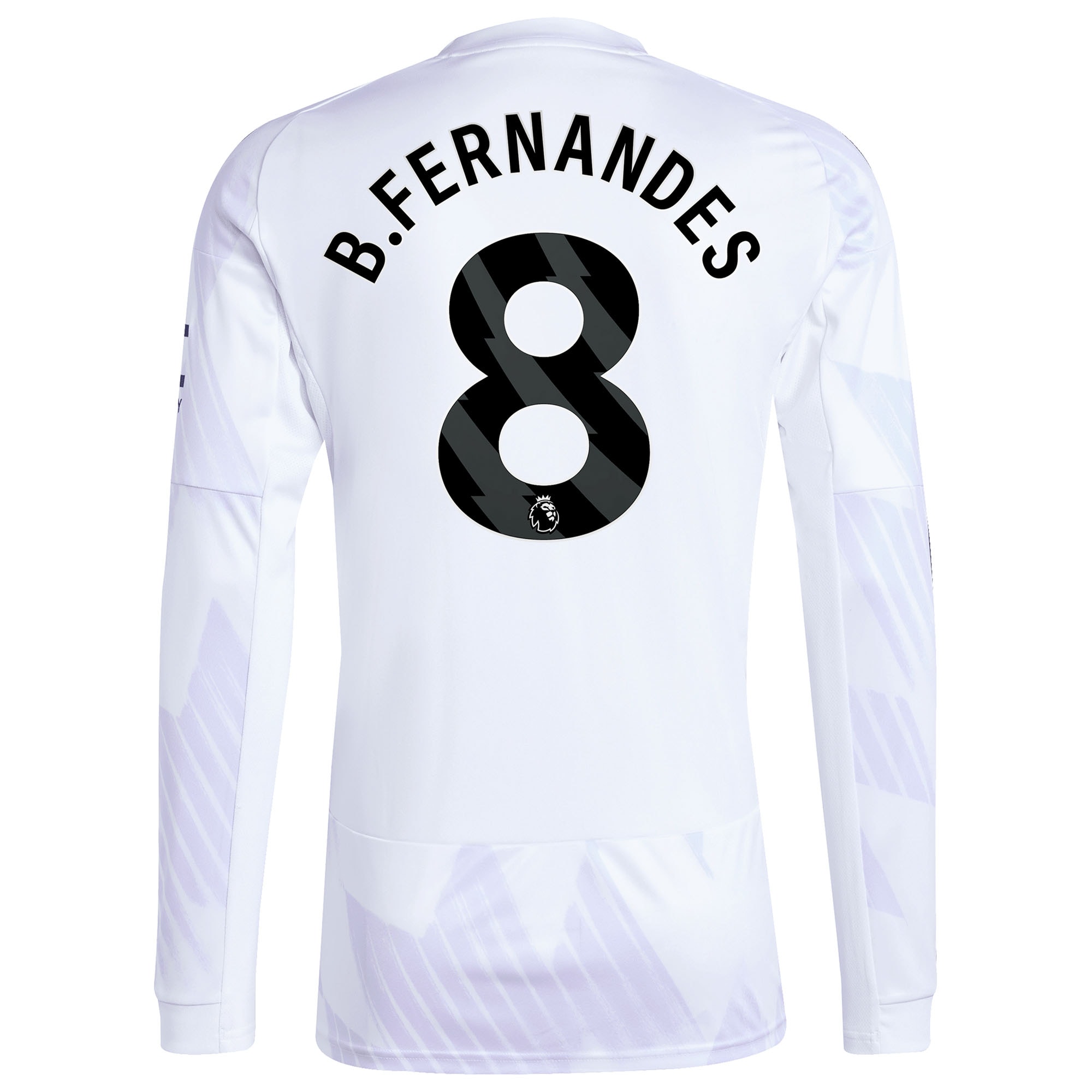 Bruno Fernandes Manchester United 2025/26 Away Replica Long Sleeve Player Jersey - White - angle 5