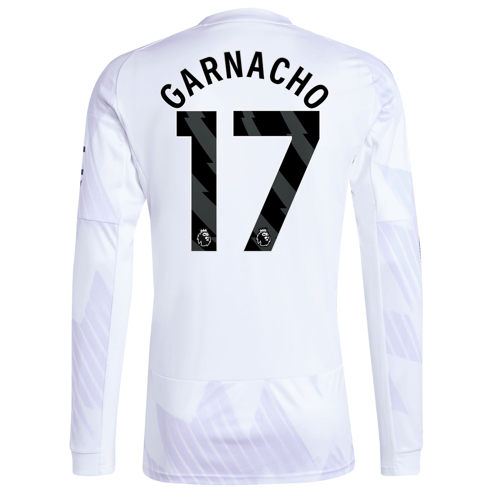 Alejandro Garnacho Manchester United 2025/26 Away Replica Long Sleeve Player Jersey - White - angle 2