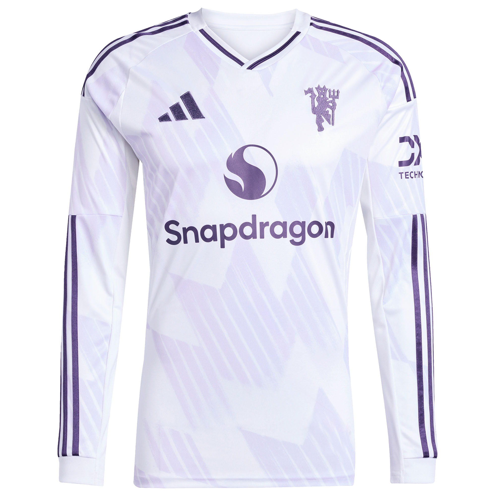 Kobbie Mainoo Manchester United 2025/26 Away Replica Long Sleeve Player Jersey - White - angle 4