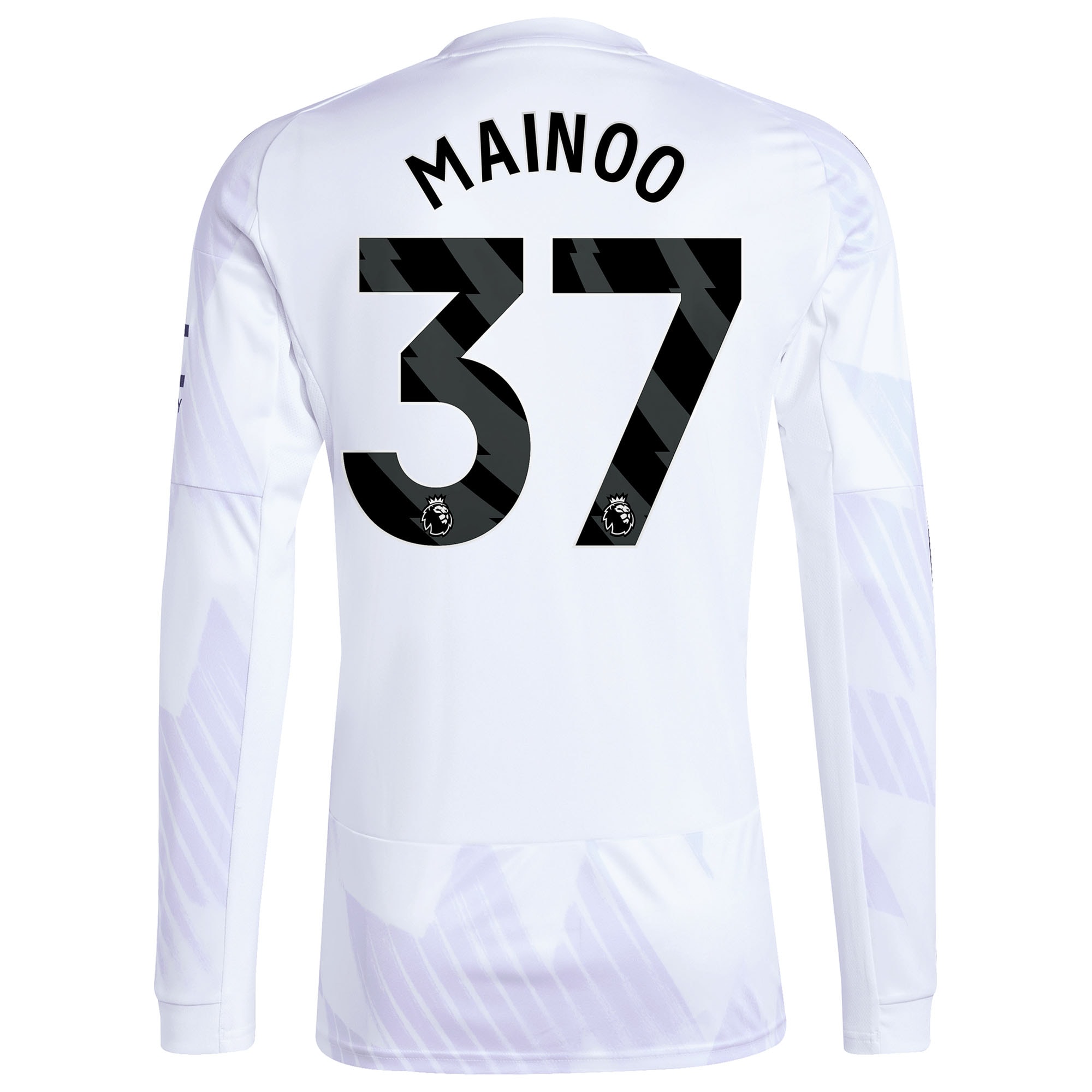 Kobbie Mainoo Manchester United 2025/26 Away Replica Long Sleeve Player Jersey - White - angle 5