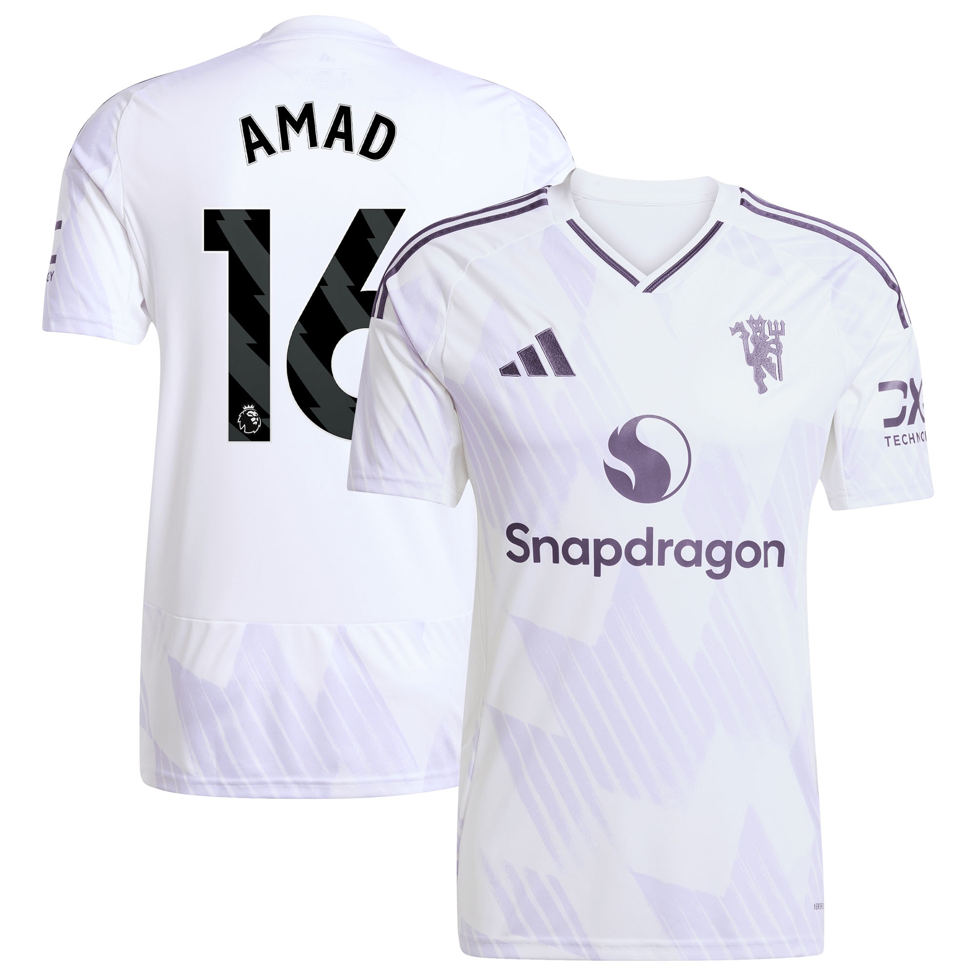Youth Amad Diallo Manchester United 2025/26 Away Replica Player Jersey - White | FanWearStyle