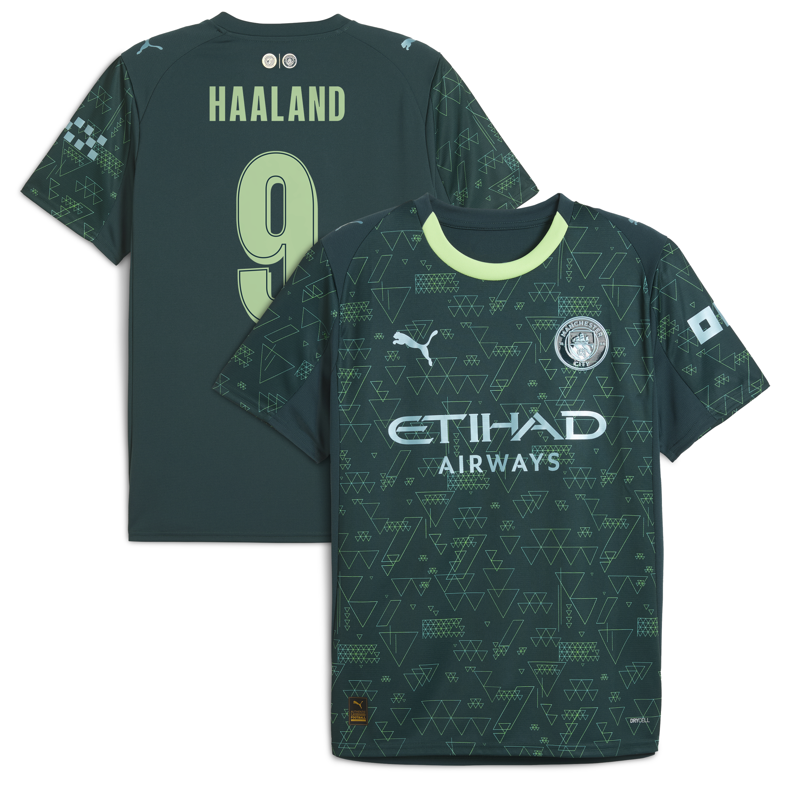 Erling Haaland #9 Manchester City x EA SPORTS FC 2025/26 Fourth Jersey - Green - angle 3