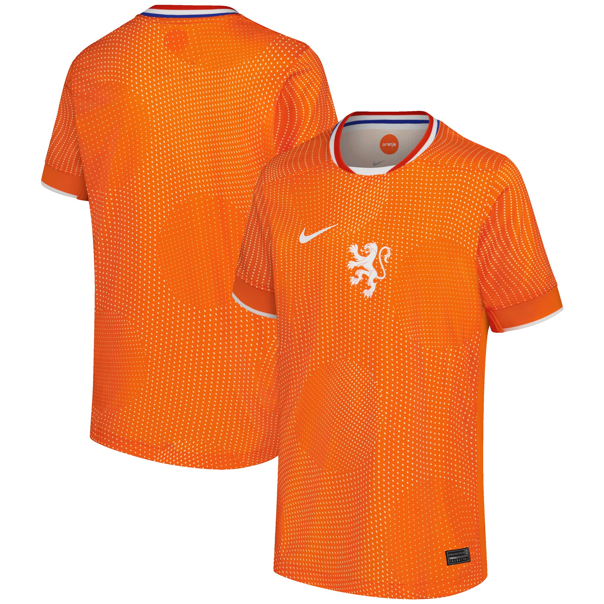 Netherlands Women's National Team Youth 2025/26 Home Replica Jersey - Orange - angle 4