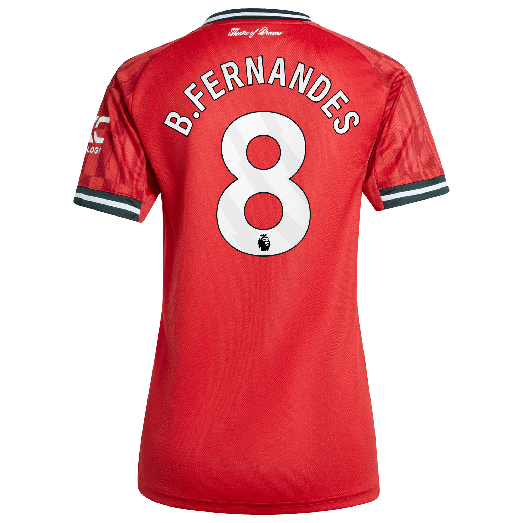 Bruno Fernandes Manchester United Women's Home 2025/26 Replica Player Jersey - Red - angle 5