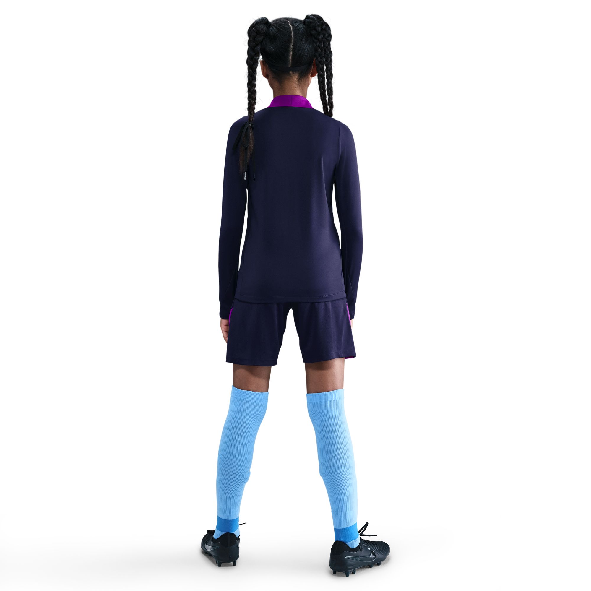Barcelona Youth 2025/26 Strike Drill Quarter-Zip Dri-FIT Long Sleeve Jersey Top - Navy - angle 3