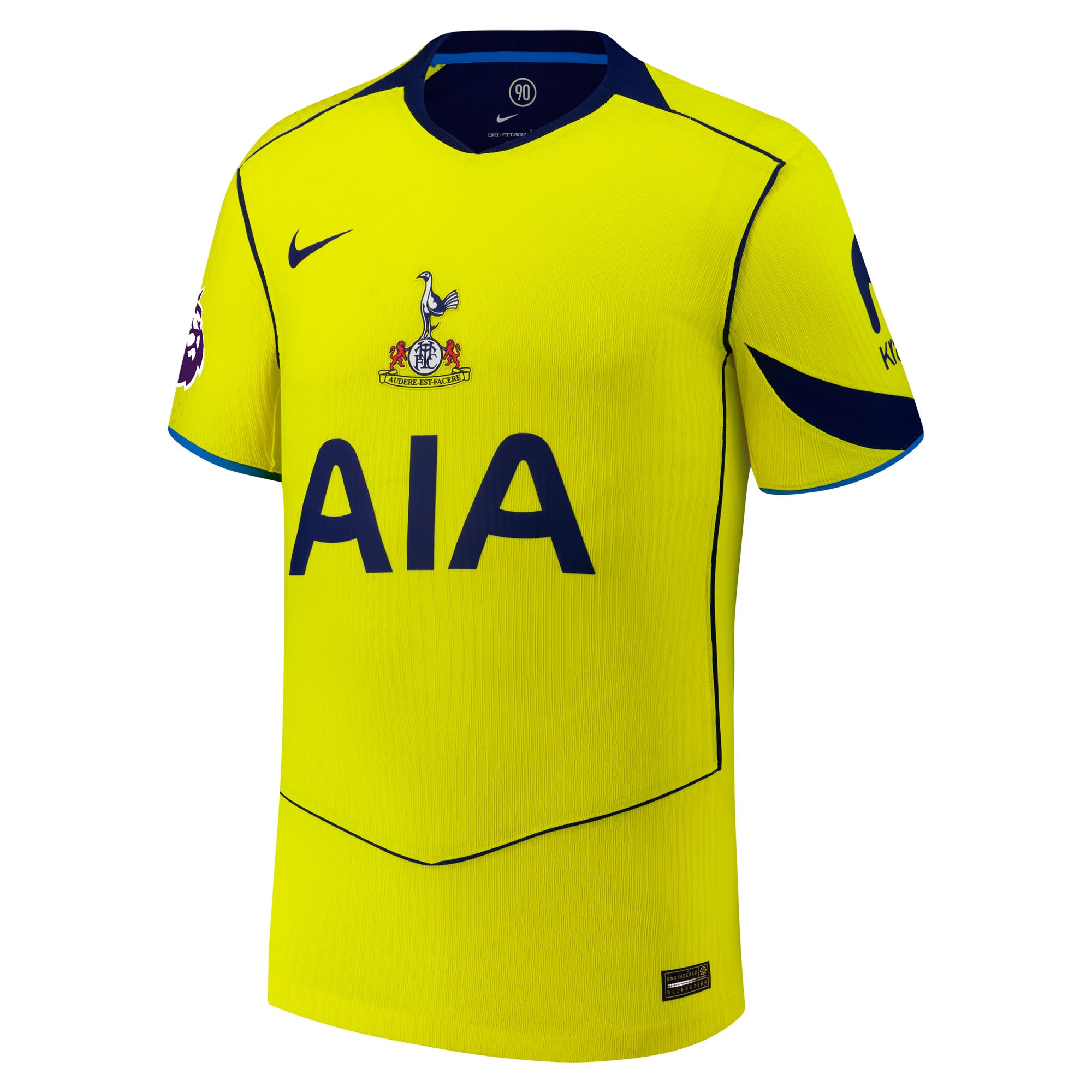 Tottenham Hotspur 2025/26 Third Custom Jersey - Yellow - angle 4