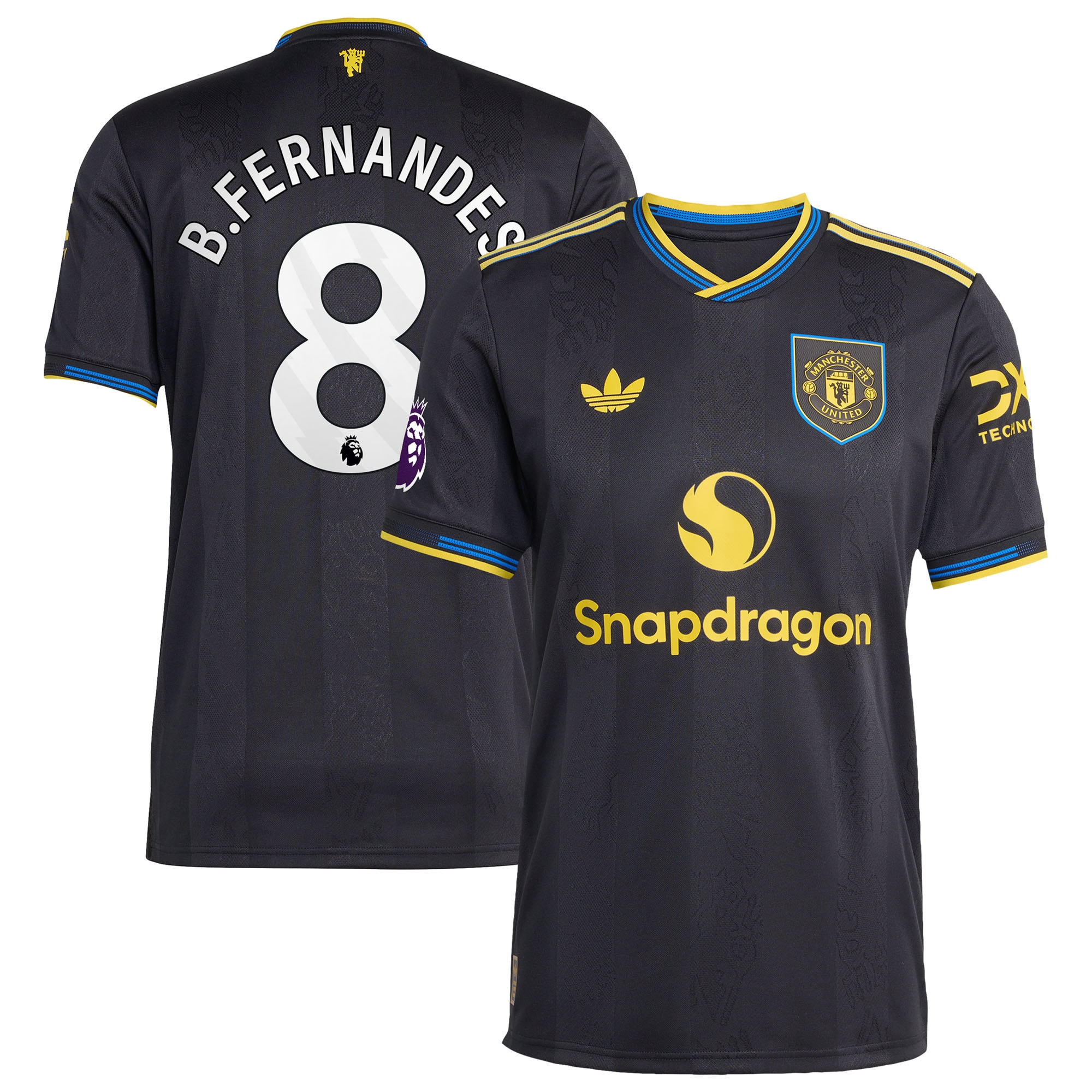 Youth Bruno Fernandes Manchester United 2025/26 Third Authentic Player Jersey - Black | FanWearStyle