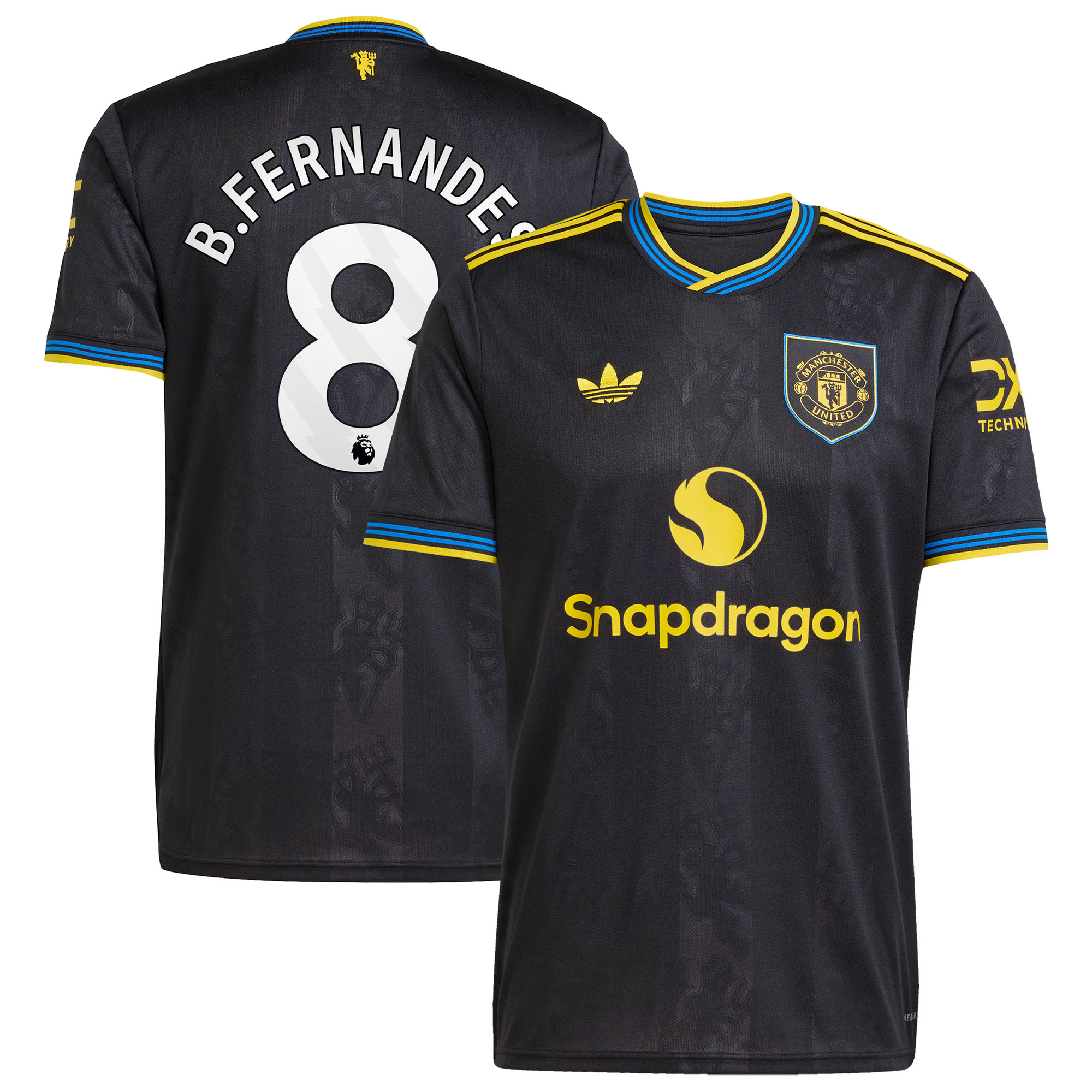 Women's Bruno Fernandes Manchester United 2025/26 Third Replica Player Jersey - Black | FanWearStyle