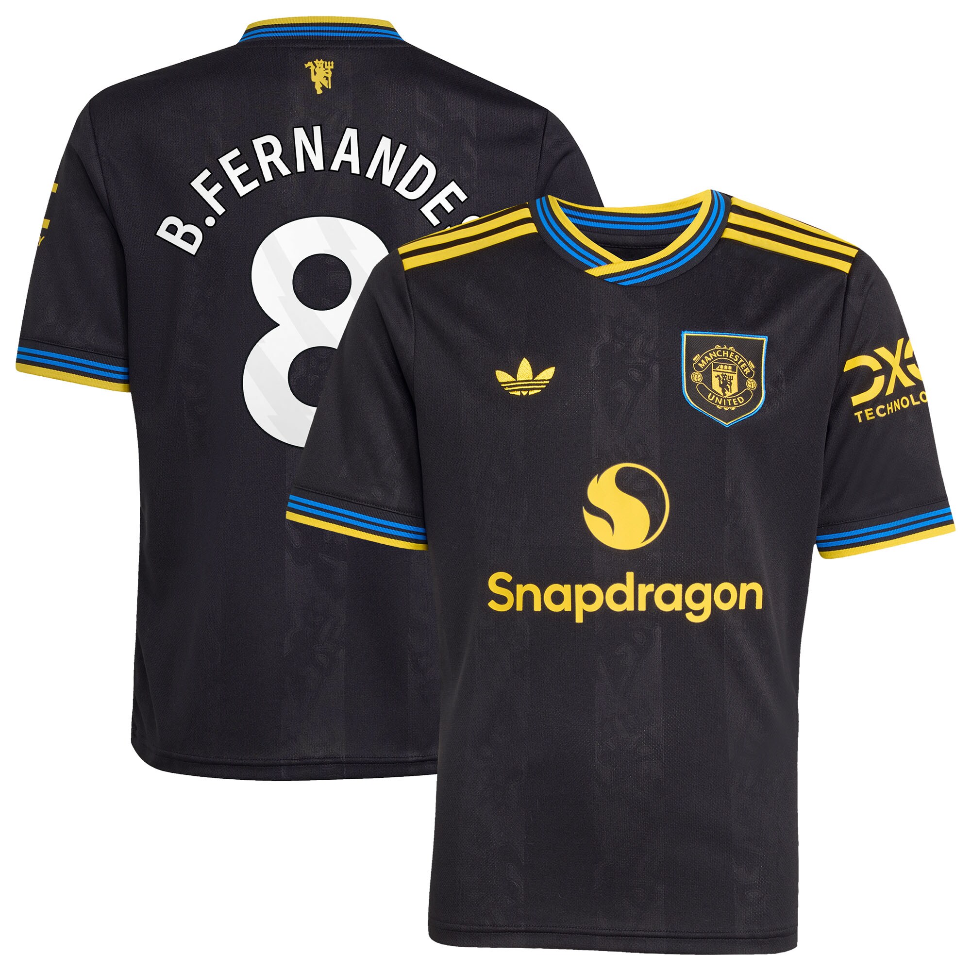 Bruno Fernandes Manchester United Youth 2025/26 Third Replica Player Jersey - Black - angle 3