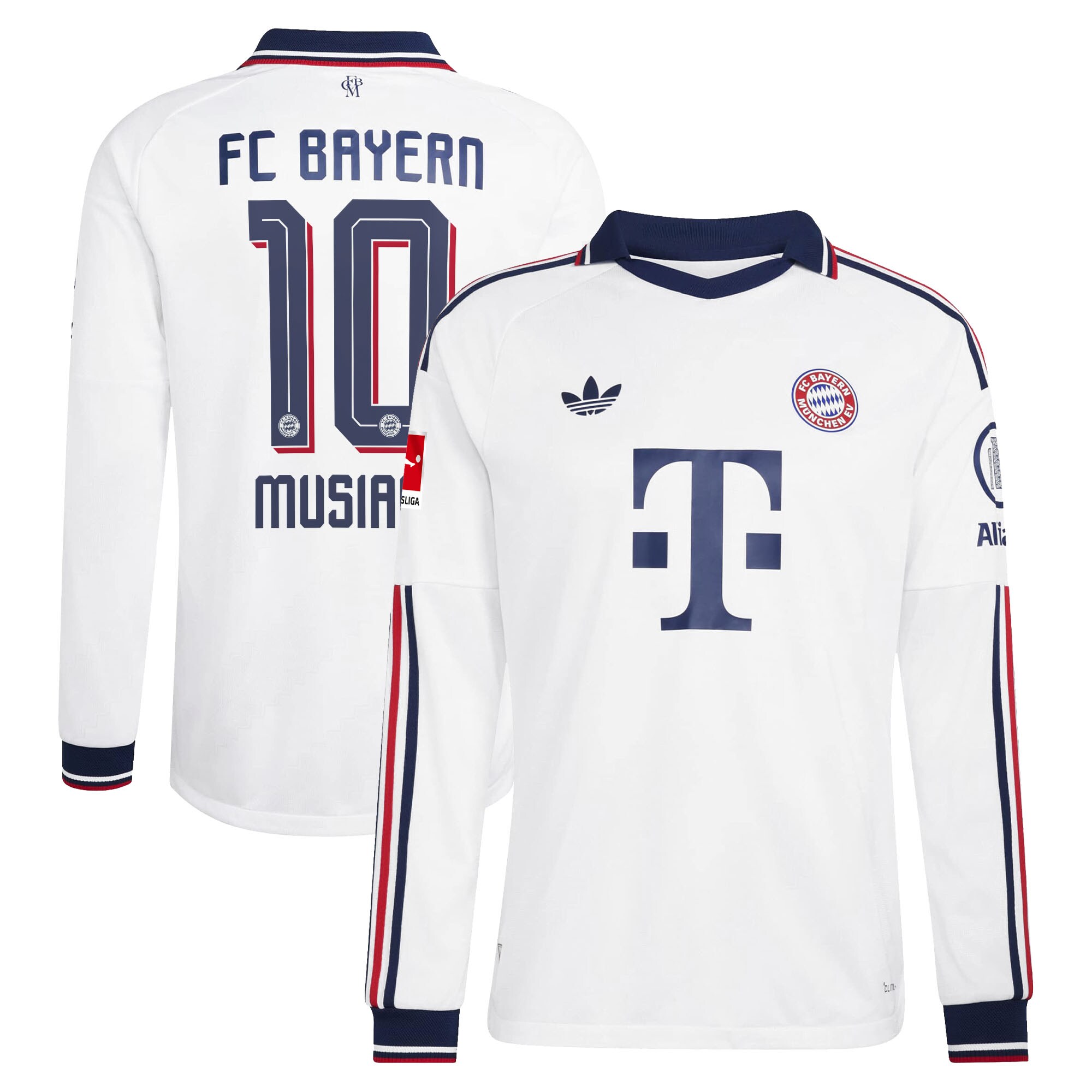 Jamal Musiala #42 Bayern Munich 2026/27 Away On-Field Long Sleeve Jersey - White - angle 3