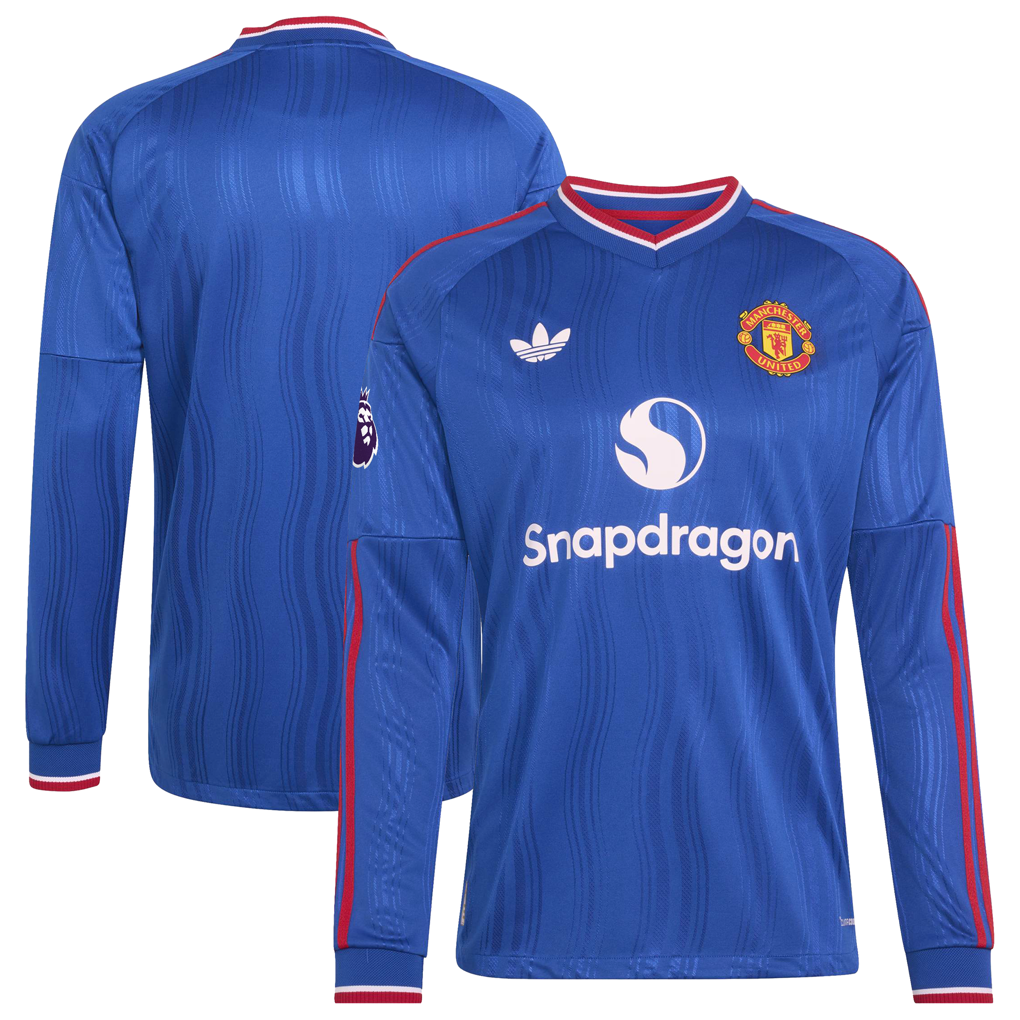 Manchester United 2026/27 Away On-Field Long Sleeve Patch Jersey - Royal - angle 3