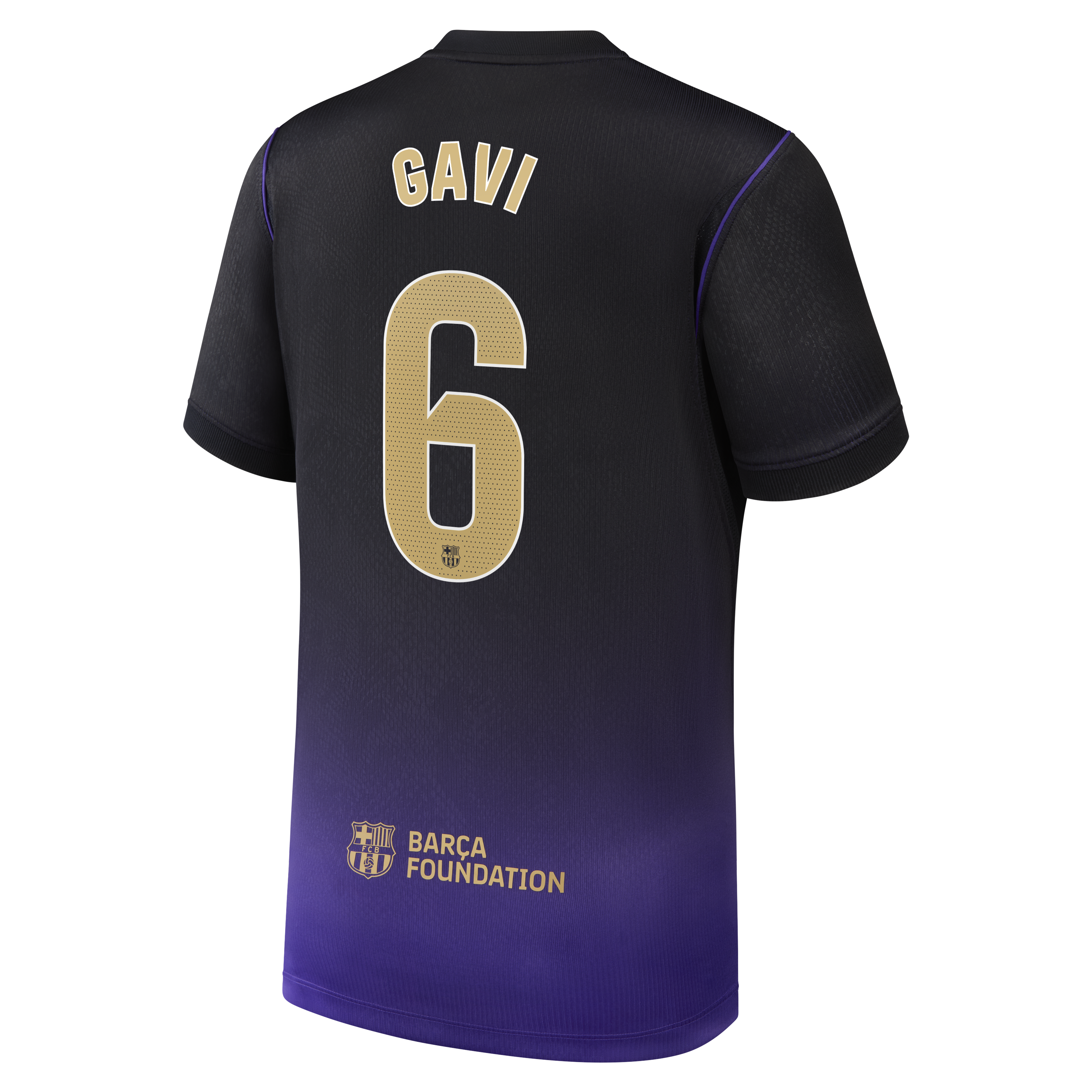 Gavi #6 Barcelona Youth 2026/27 Away Stadium Replica Jersey - Purple - angle 4