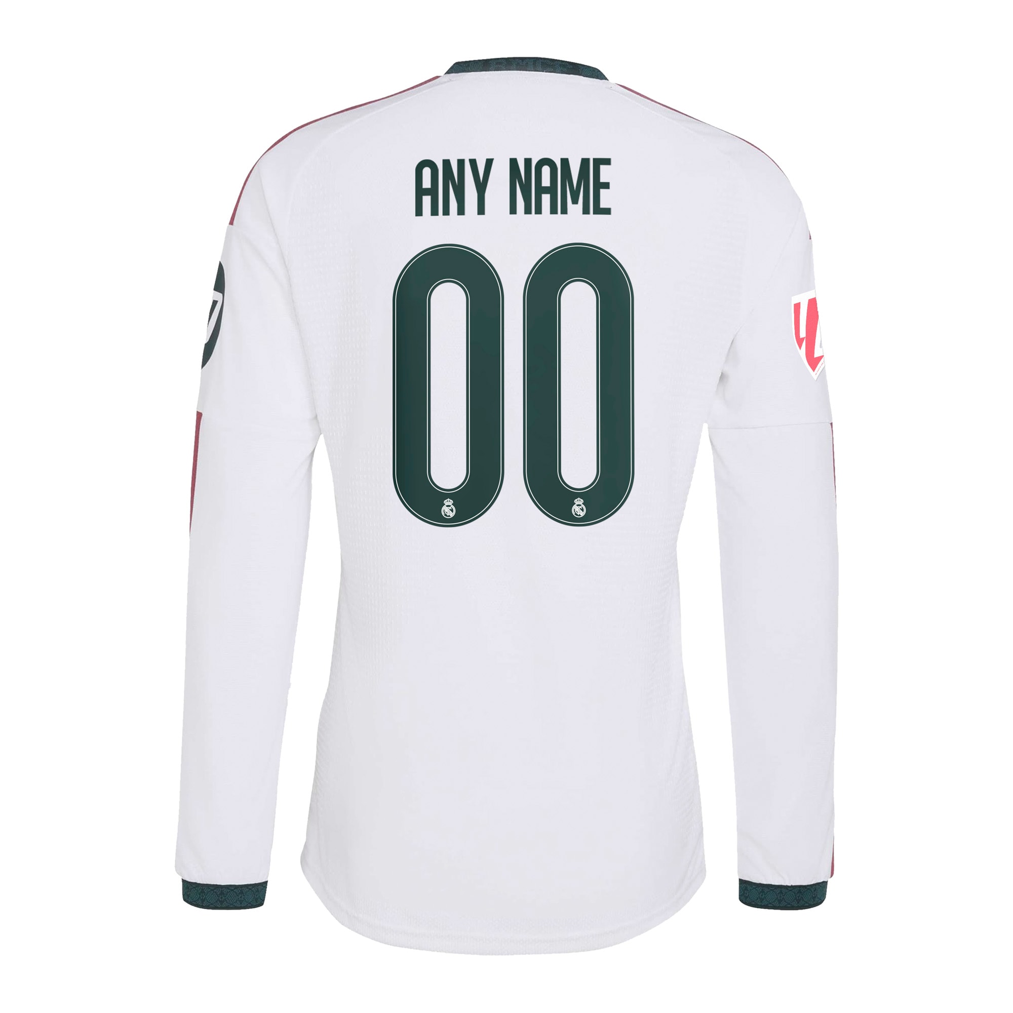 Real Madrid 2026/27 Home On-Field Custom Long Sleeve Jersey - White - angle 5