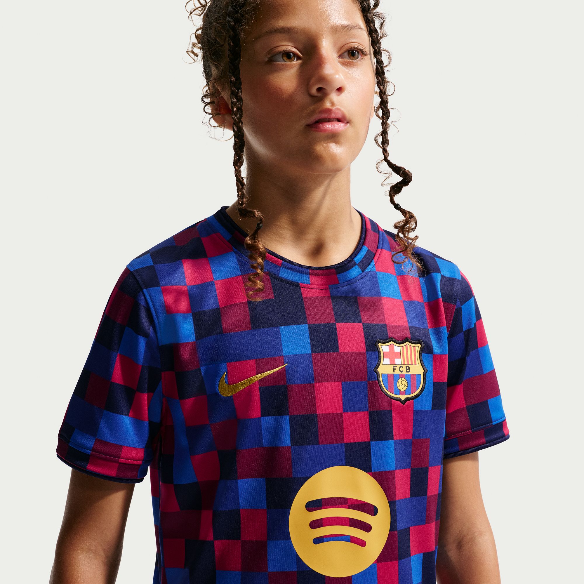 Barcelona Youth 2026/27 Home Pre-Match Jersey Top - Garnet - angle 5