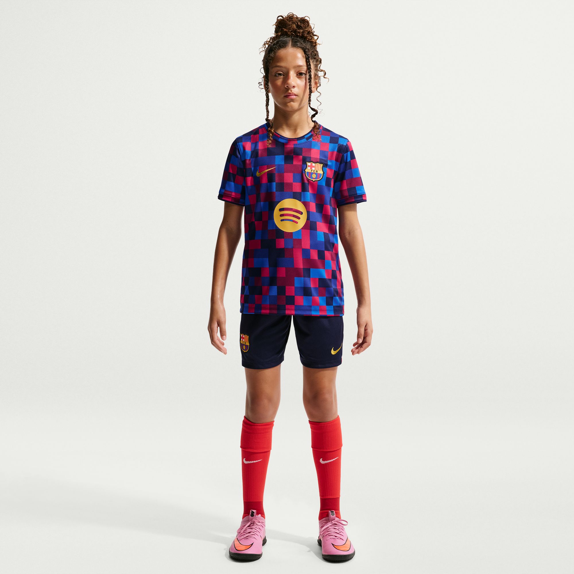 Barcelona Youth 2026/27 Home Pre-Match Jersey Top - Garnet - angle 2