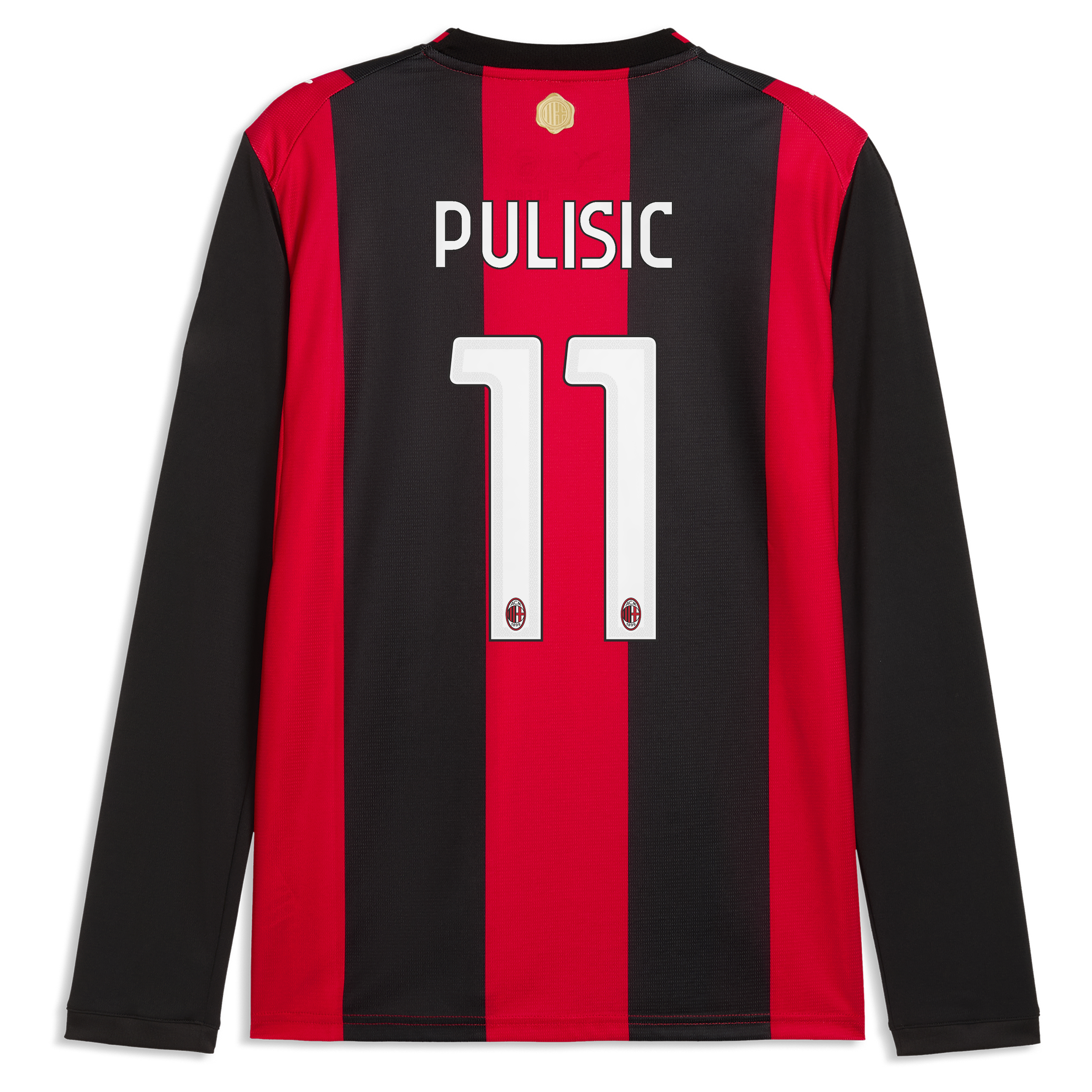 Christian Pulisic AC Milan 2026/27 Home Replica Long Sleeve Jersey - Black/Red - angle 4