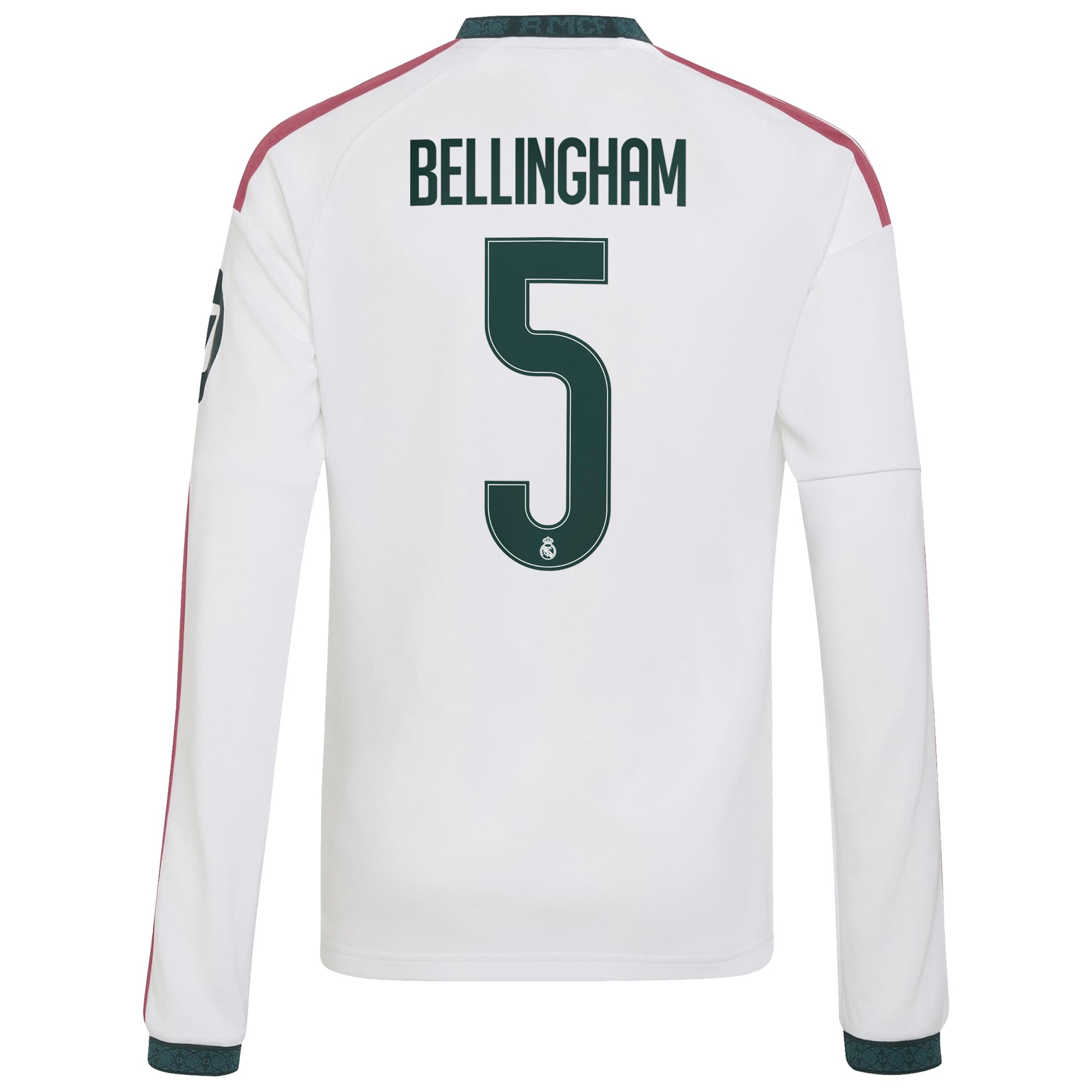 Jude Bellingham #5 Real Madrid Youth 2026/27 Home Replica Long Sleeve Jersey - White - angle 5