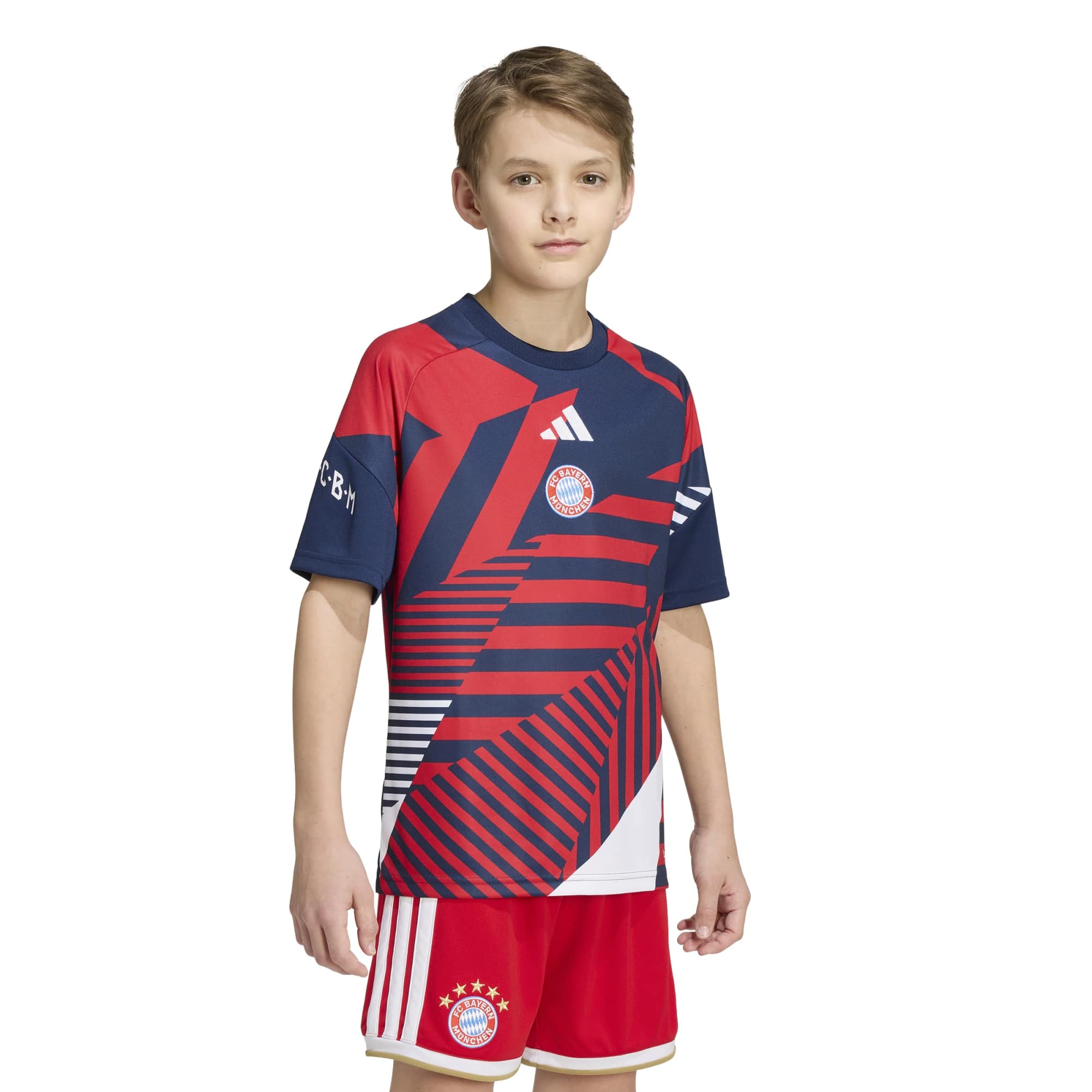 Bayern Munich Youth 2026/27 Pre-Match Home Training Jersey - Blue/Red - angle 3