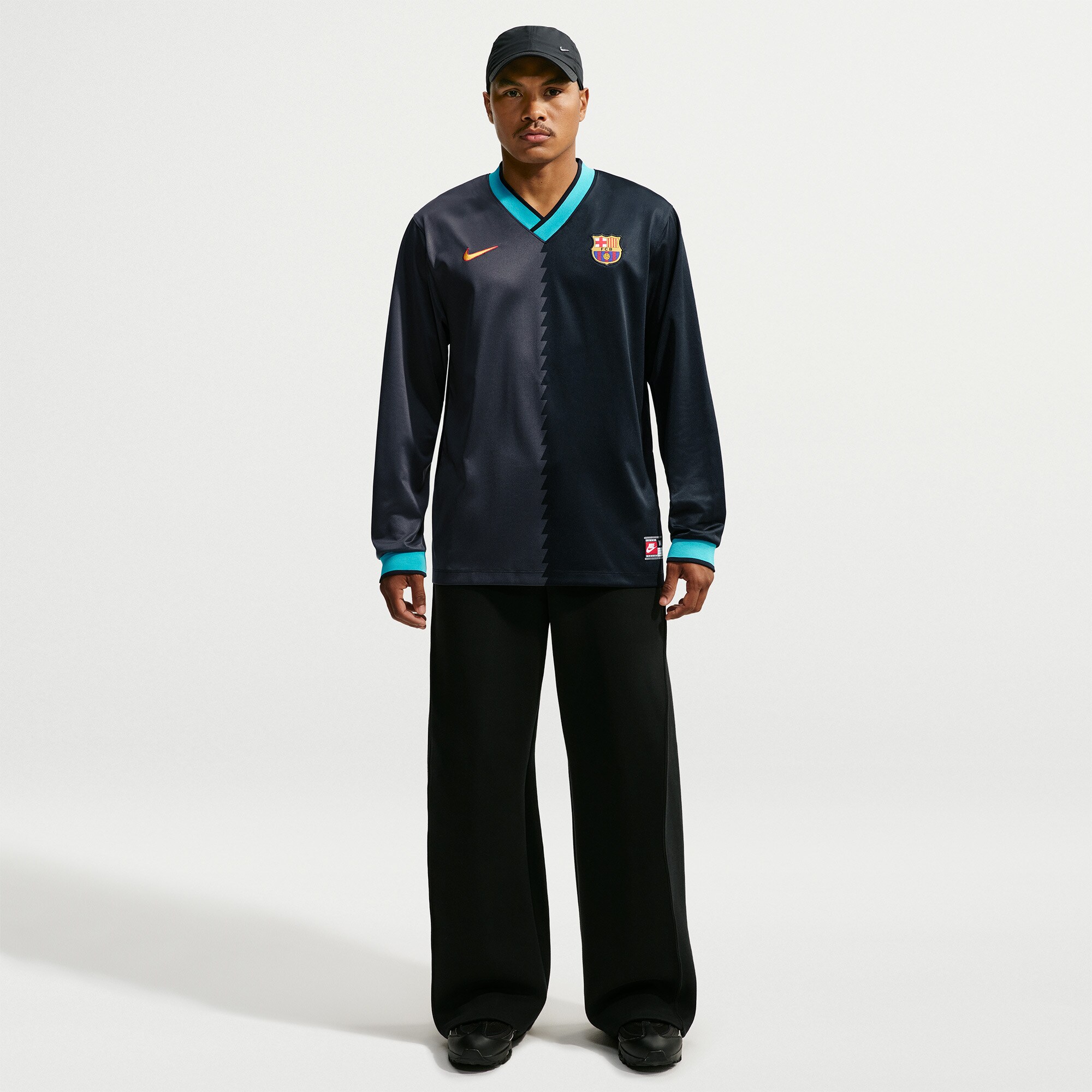 Barcelona 2026/27 Third Energy Dri-FIT Long Sleeve Lifestyle Jersey - Black - angle 4