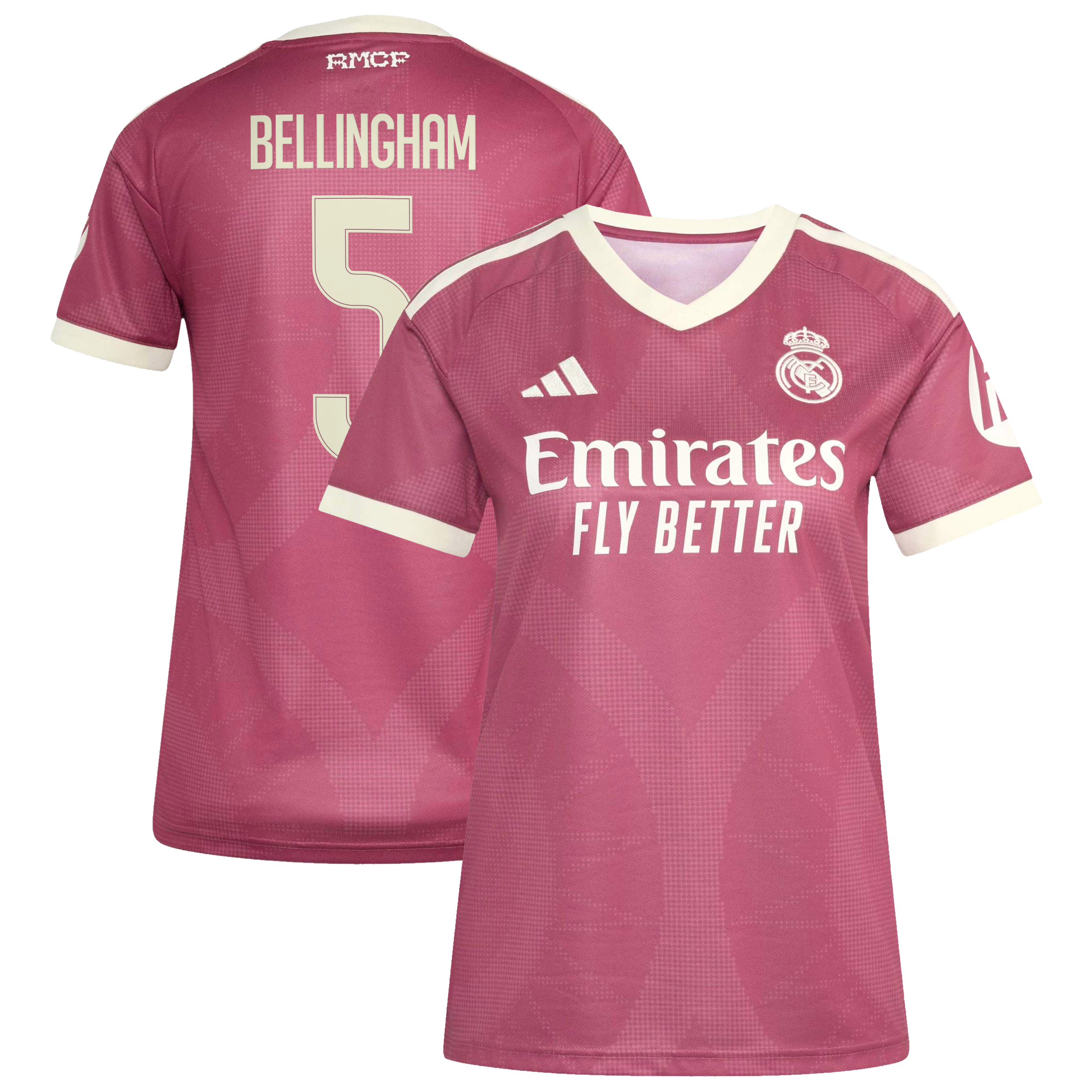 Youth Jude Bellingham #5 Real Madrid Women's 2026/27 Third Replica Jersey - Pink | FanWearStyle