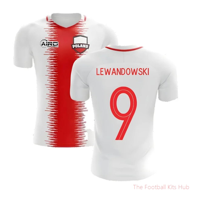2025/26 Poland Home Football Shirt (Lewandowski 9)