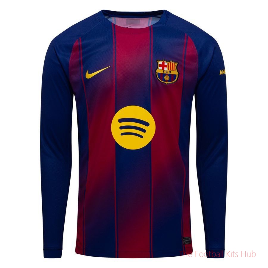 Barcelona Home Shirt 2025/26 Long Sleeves