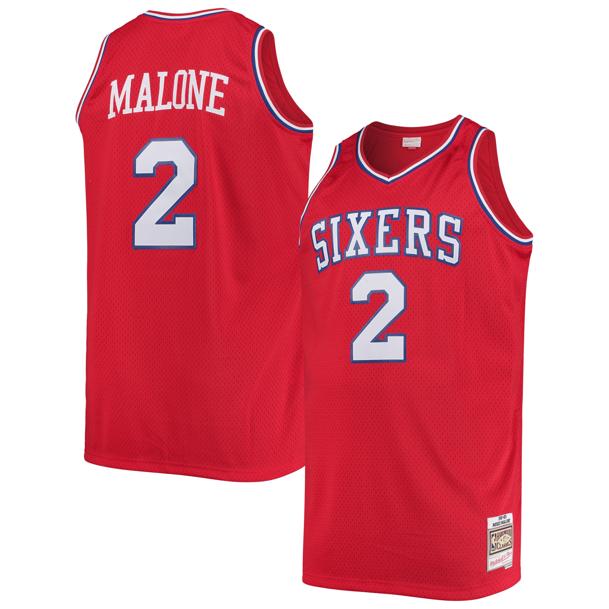 Moses Malone Philadelphia 76ers NBA Jersey - Red | FanWearStyle