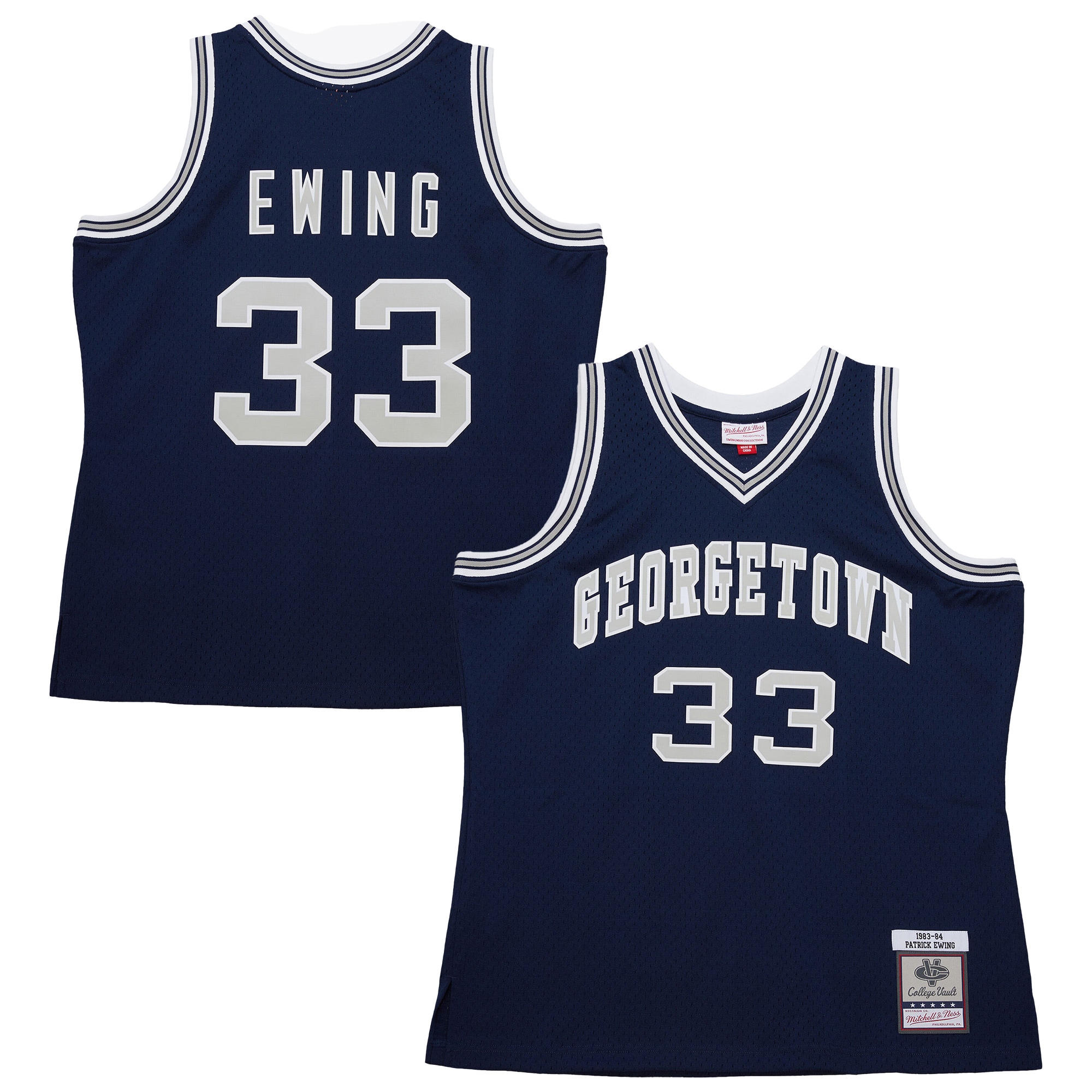 Youth Patrick Ewing Georgetown Hoyas 1983/84 Jersey - Navy | FanWearStyle