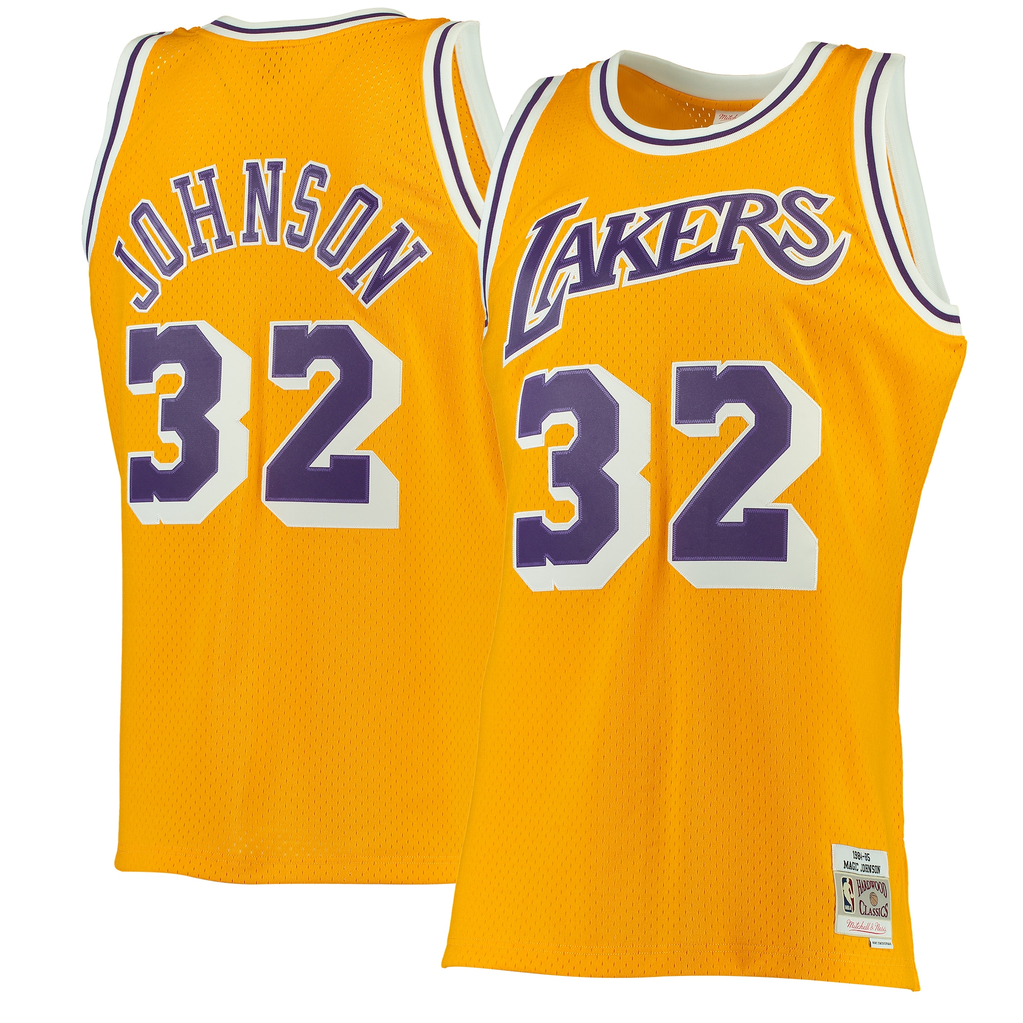 Youth Magic Johnson Los Angeles Lakers 1984/85 Hardwood Classics Swingman Jersey - Gold | FanWearStyle