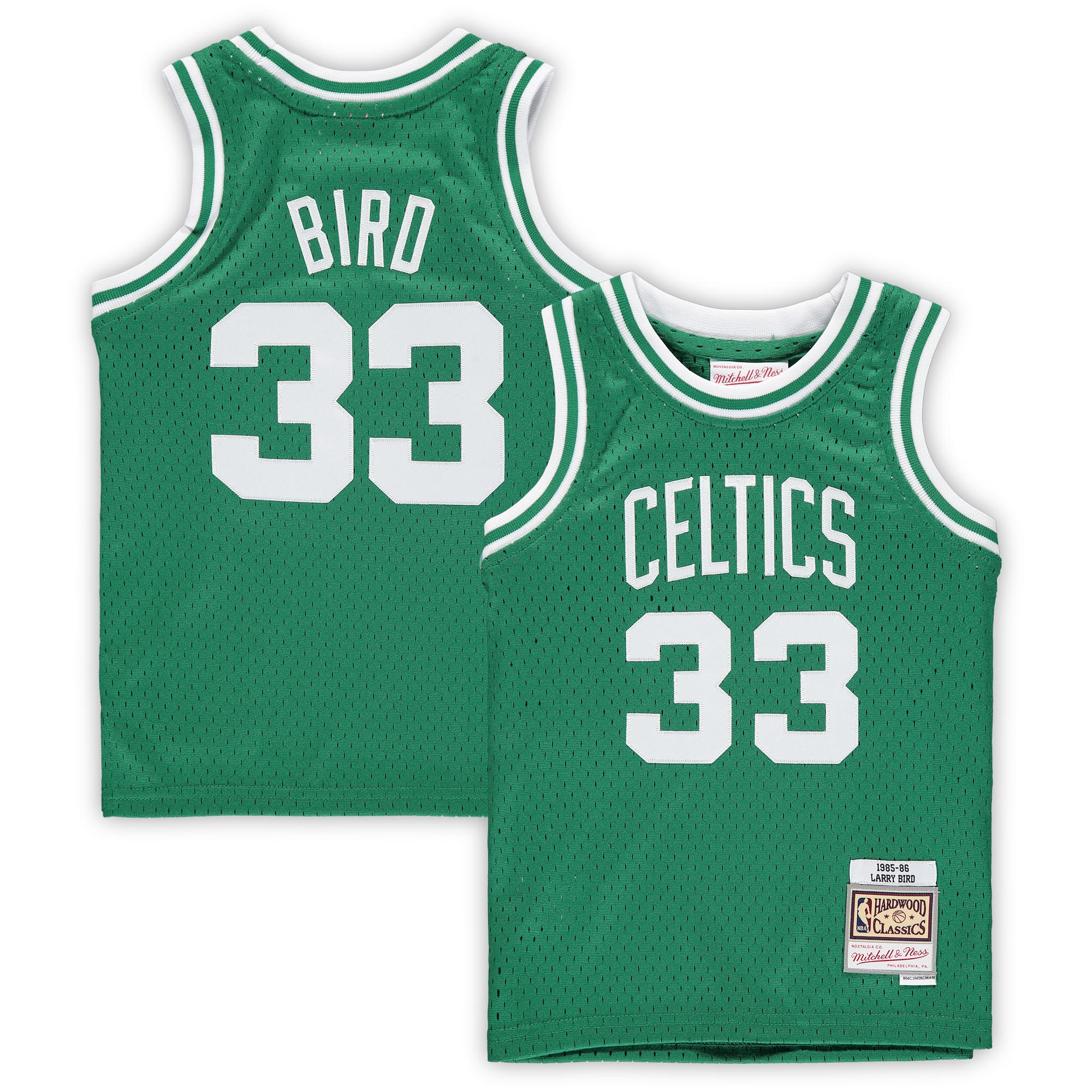 Women's Larry Bird Boston Celtics Preschool 1985/86 Hardwood Classics Throwback Team Jersey - Kelly Green | FanWearStyle