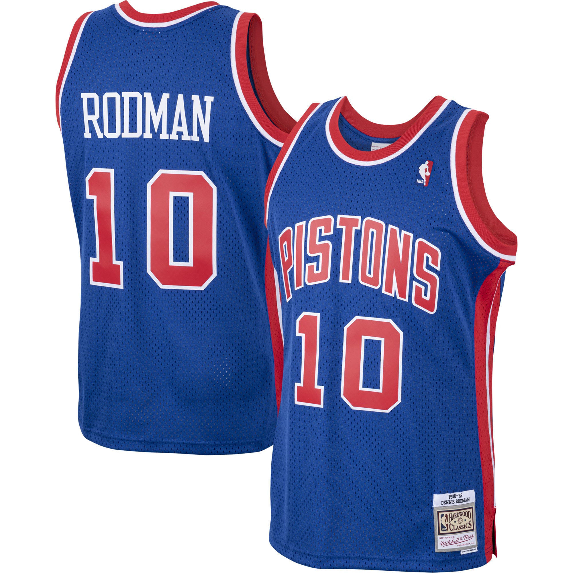 Youth Dennis Rodman Detroit Pistons 1988/89 Hardwood Classics Swingman Jersey - Royal | FanWearStyle