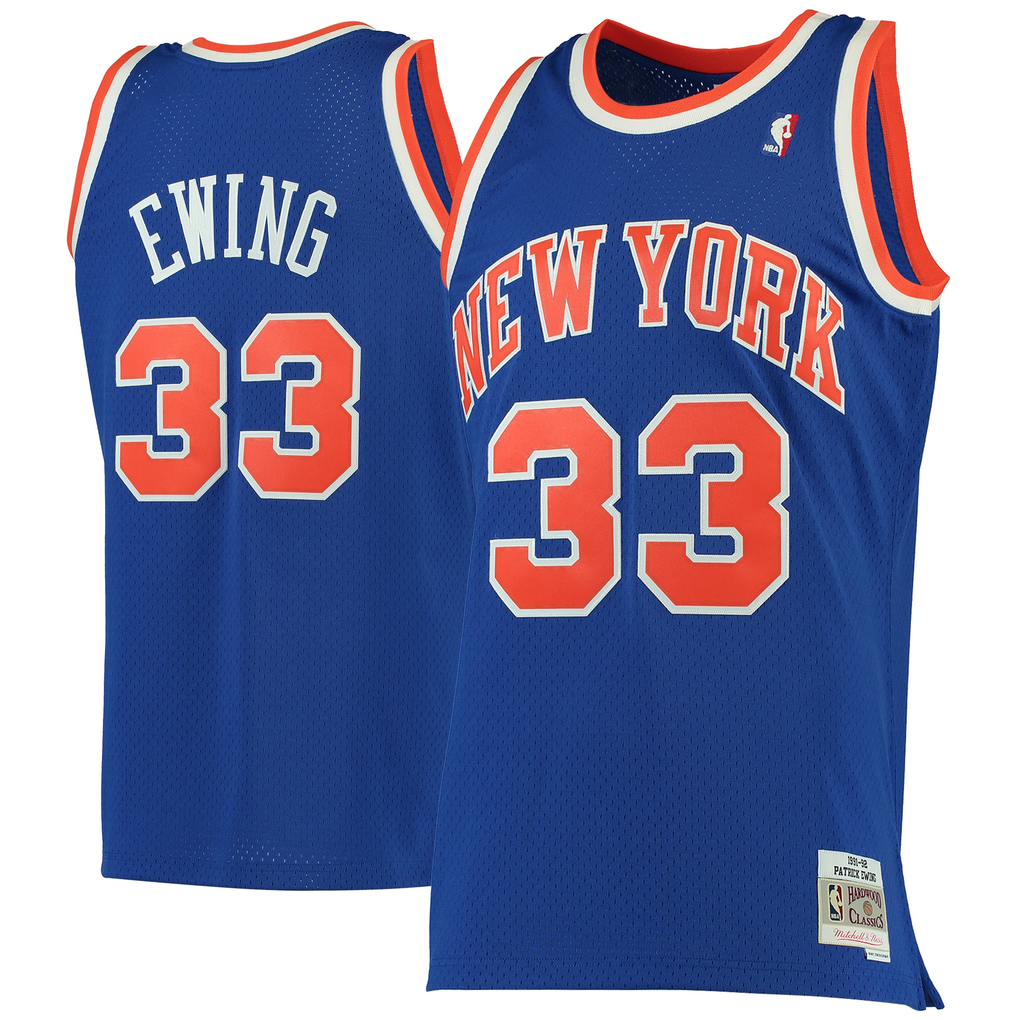Youth Patrick Ewing New York Knicks 1991/92 Hardwood Classics Swingman Jersey - Blue | FanWearStyle