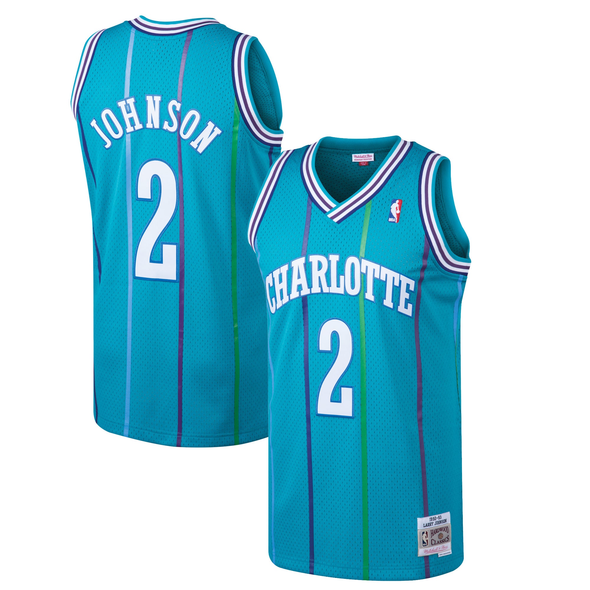 Larry Johnson Charlotte Hornets NBA Jersey - Teal | FanWearStyle