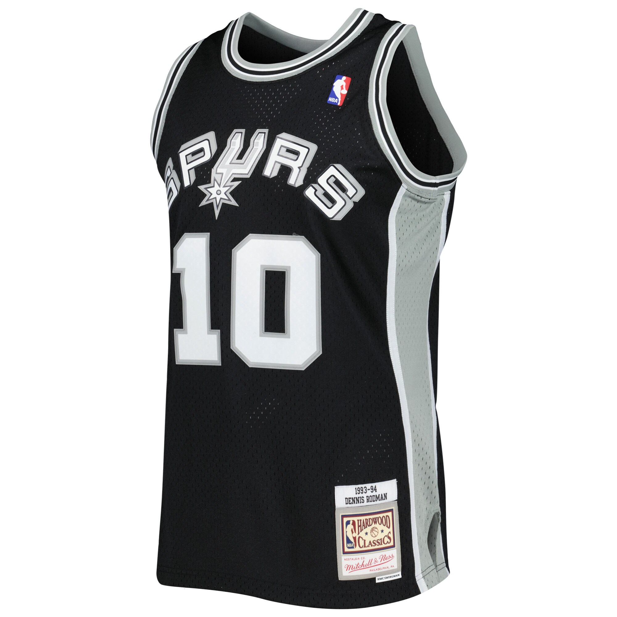 Dennis Rodman San Antonio Spurs 1993/94 Hardwood Classics Swingman Jersey - Black - angle 3