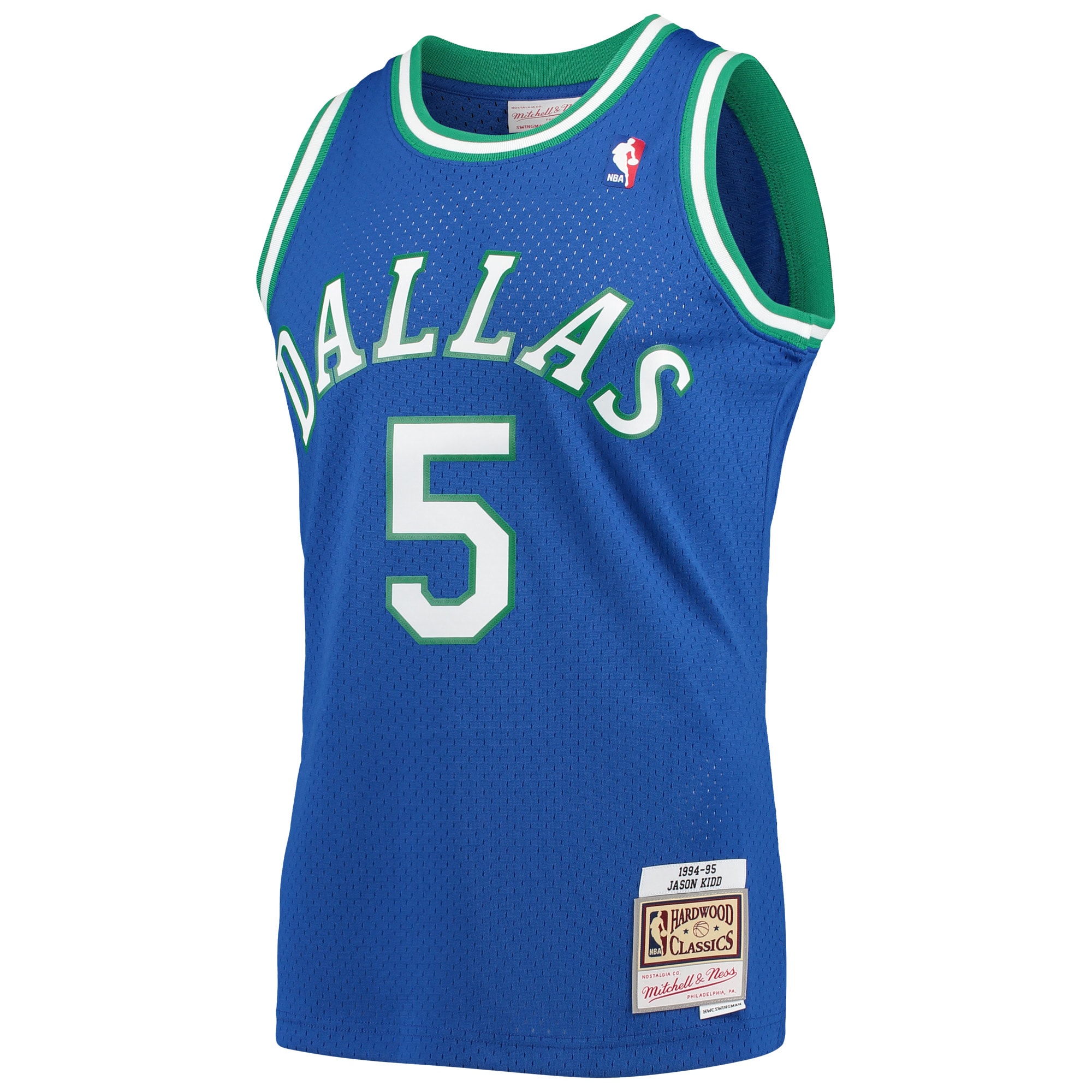 Jason Kidd Dallas Mavericks 1994/95 Hardwood Classics Swingman Jersey - Blue - angle 2