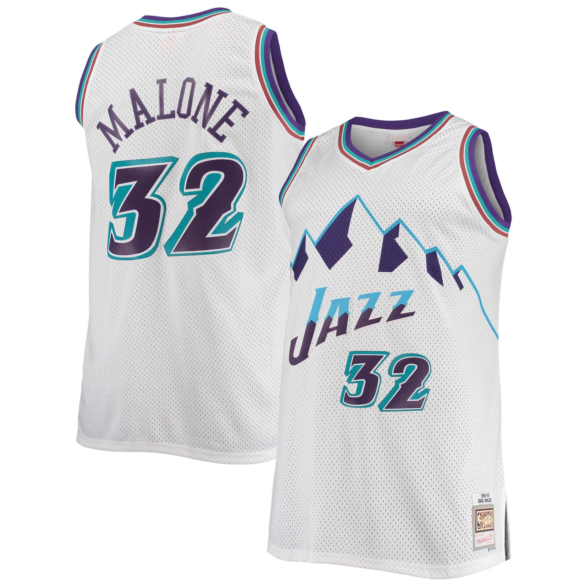 Karl Malone Utah Jazz NBA Jersey - White | FanWearStyle