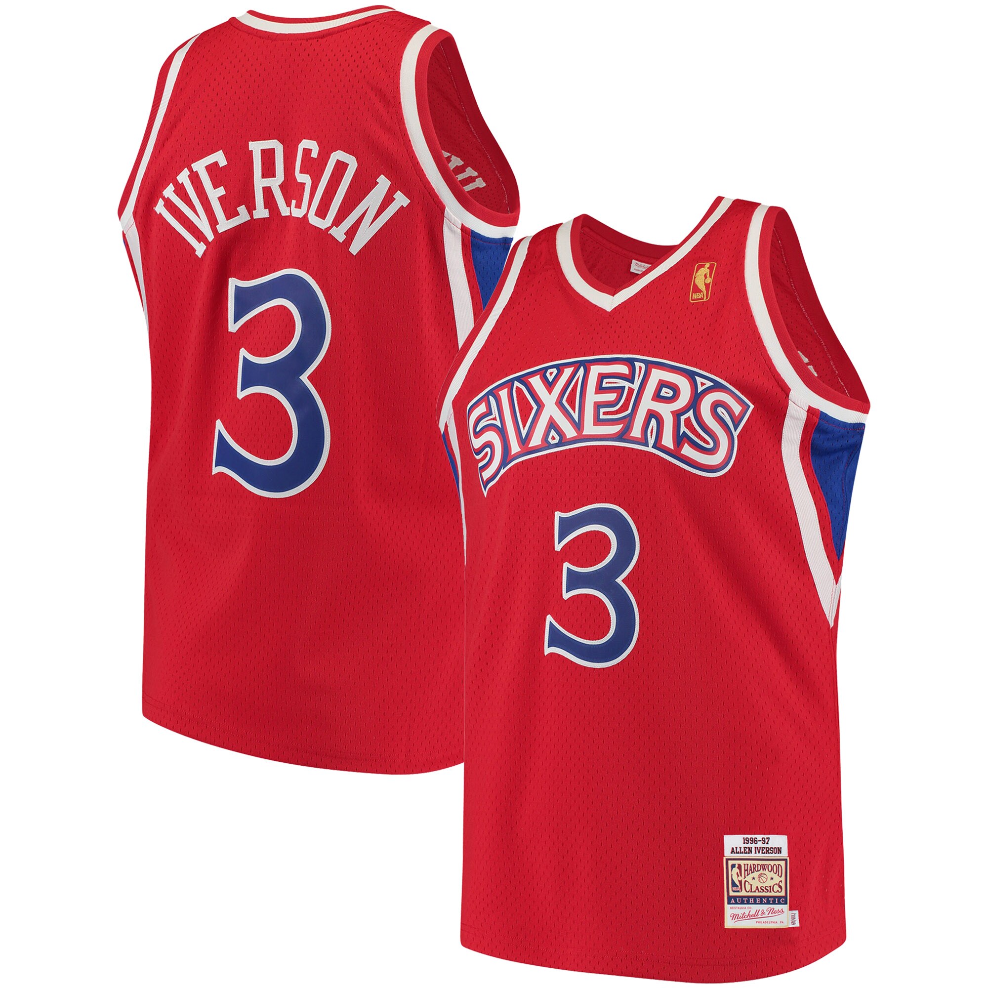 Allen Iverson Philadelphia 76ers NBA Jersey - Red | FanWearStyle