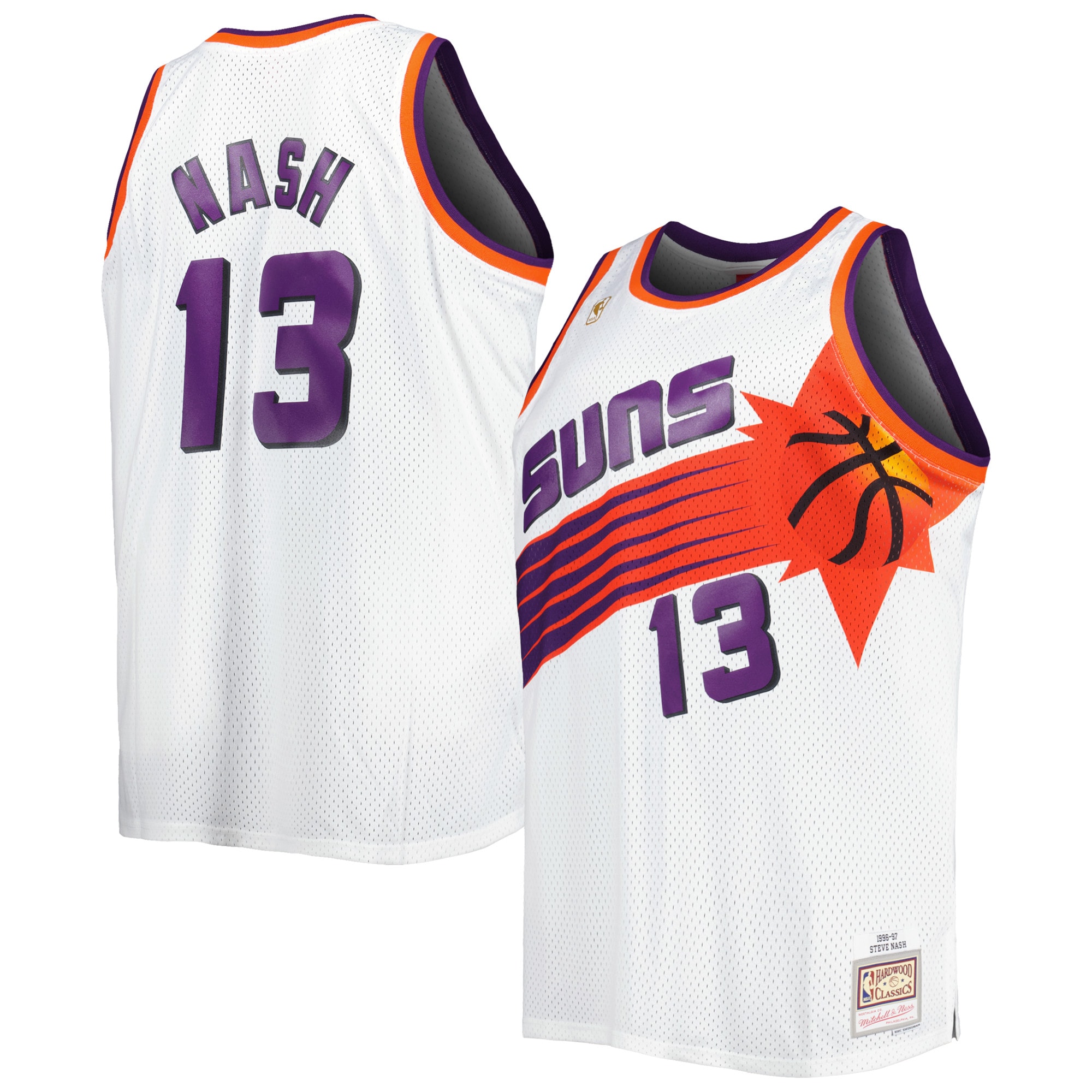 Youth Steve Nash Phoenix Suns Big & Tall Hardwood Classics 1996/97 Swingman Jersey - White | FanWearStyle
