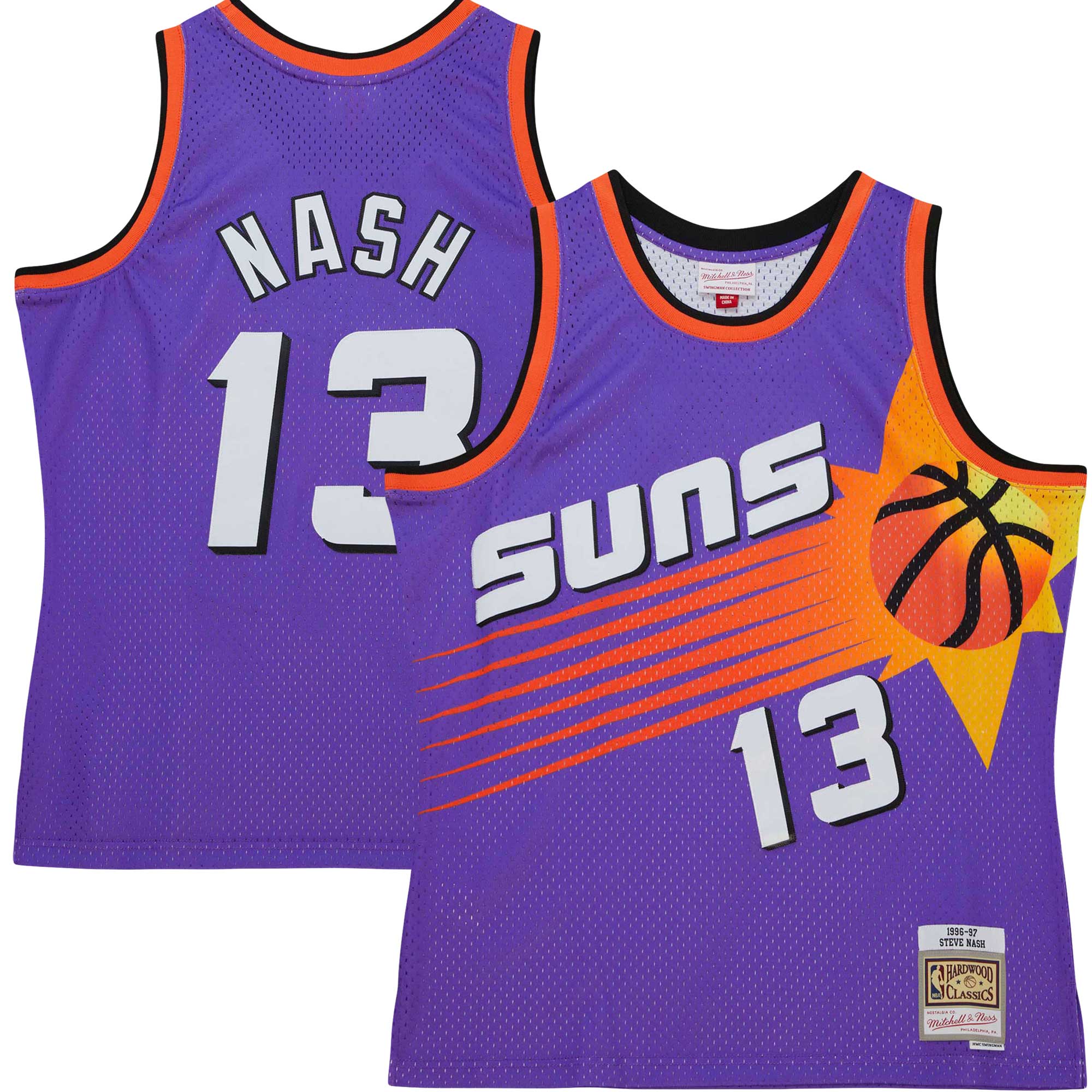 Youth Steve Nash Phoenix Suns Hardwood Classics 1996/97 Tropical Swingman Jersey - Purple | FanWearStyle