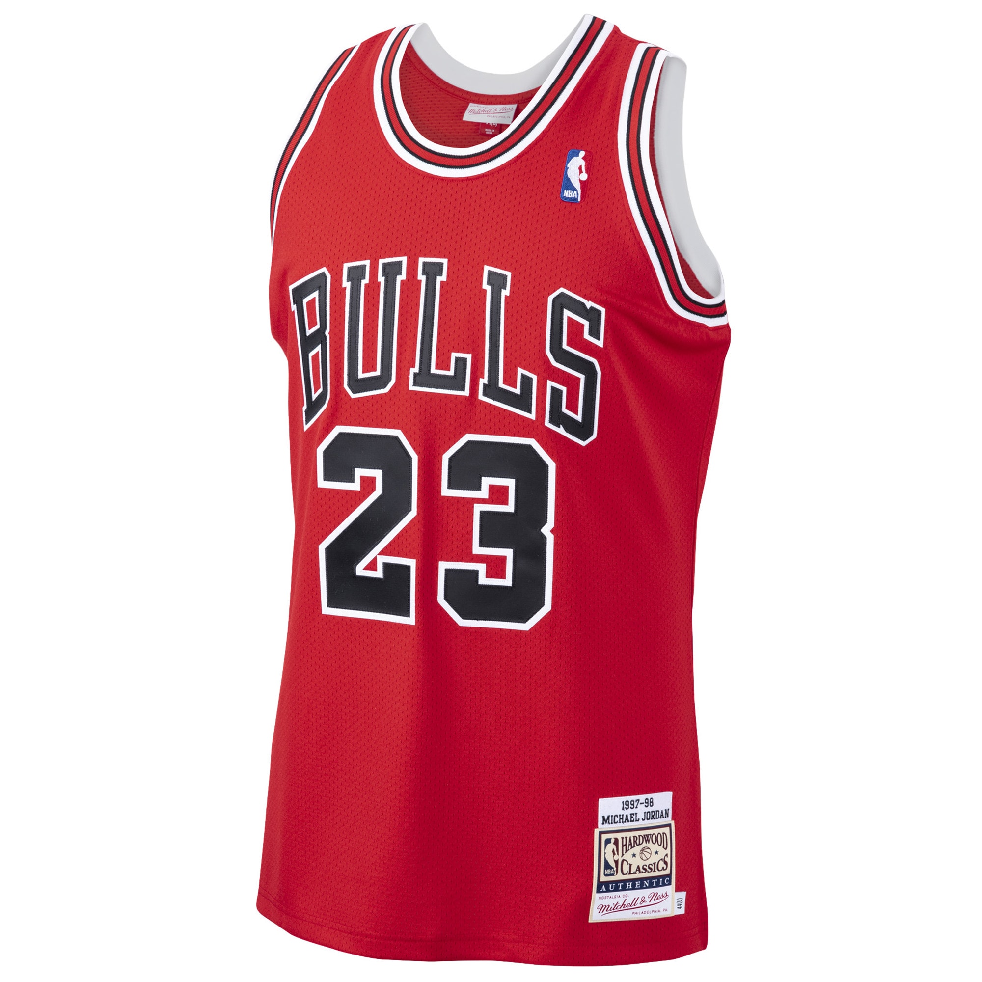 Michael Jordan Chicago Bulls 1997/98 Hardwood Classics Jersey - Scarlet - angle 2
