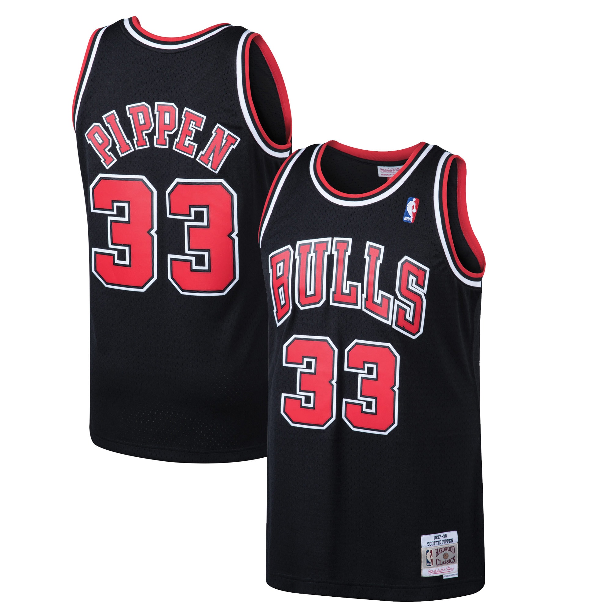Youth Scottie Pippen Chicago Bulls 1997/98 Hardwood Classics Swingman Jersey - Black | FanWearStyle