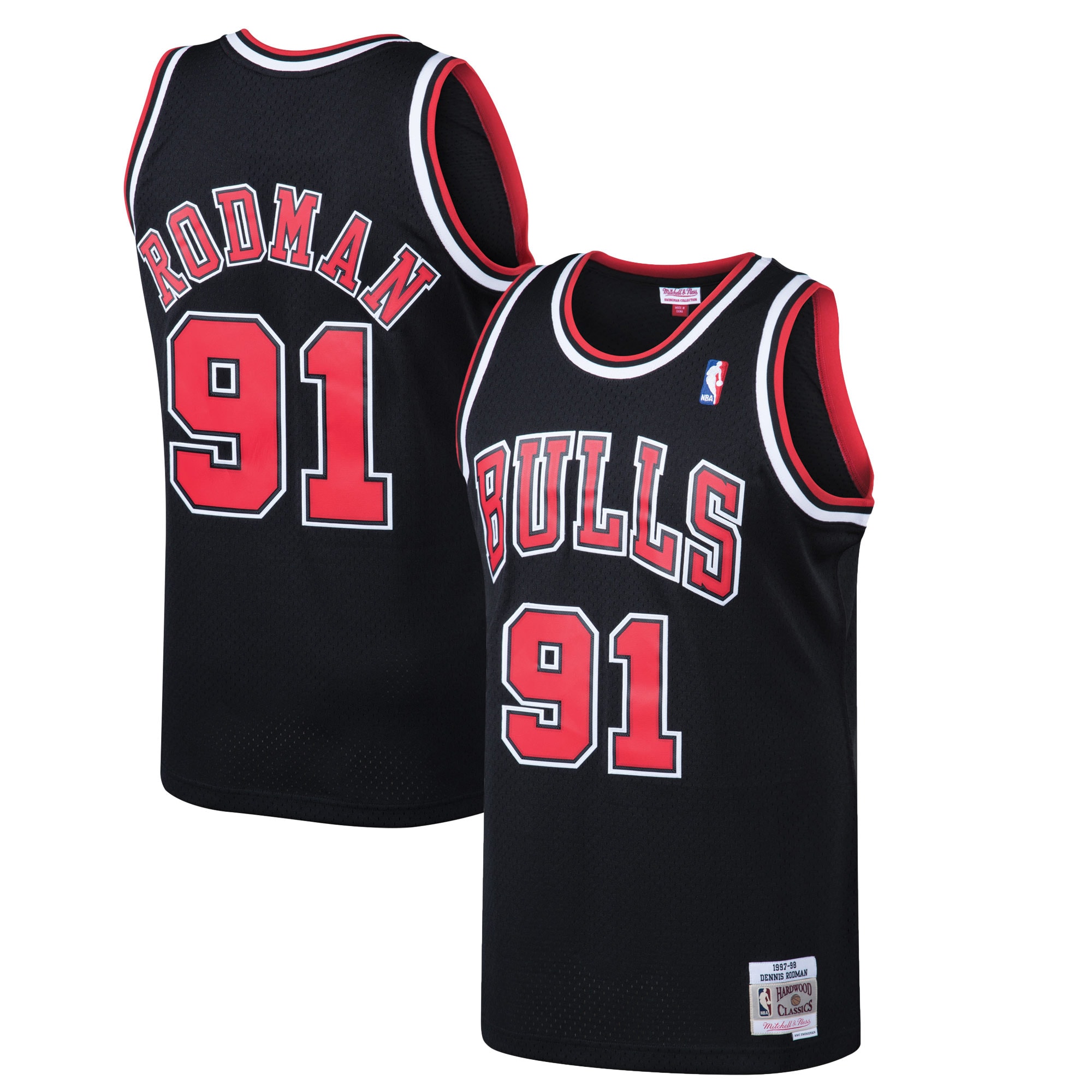 Youth Dennis Rodman Chicago Bulls 1997/98 Hardwood Classics Swingman Jersey - Black | FanWearStyle
