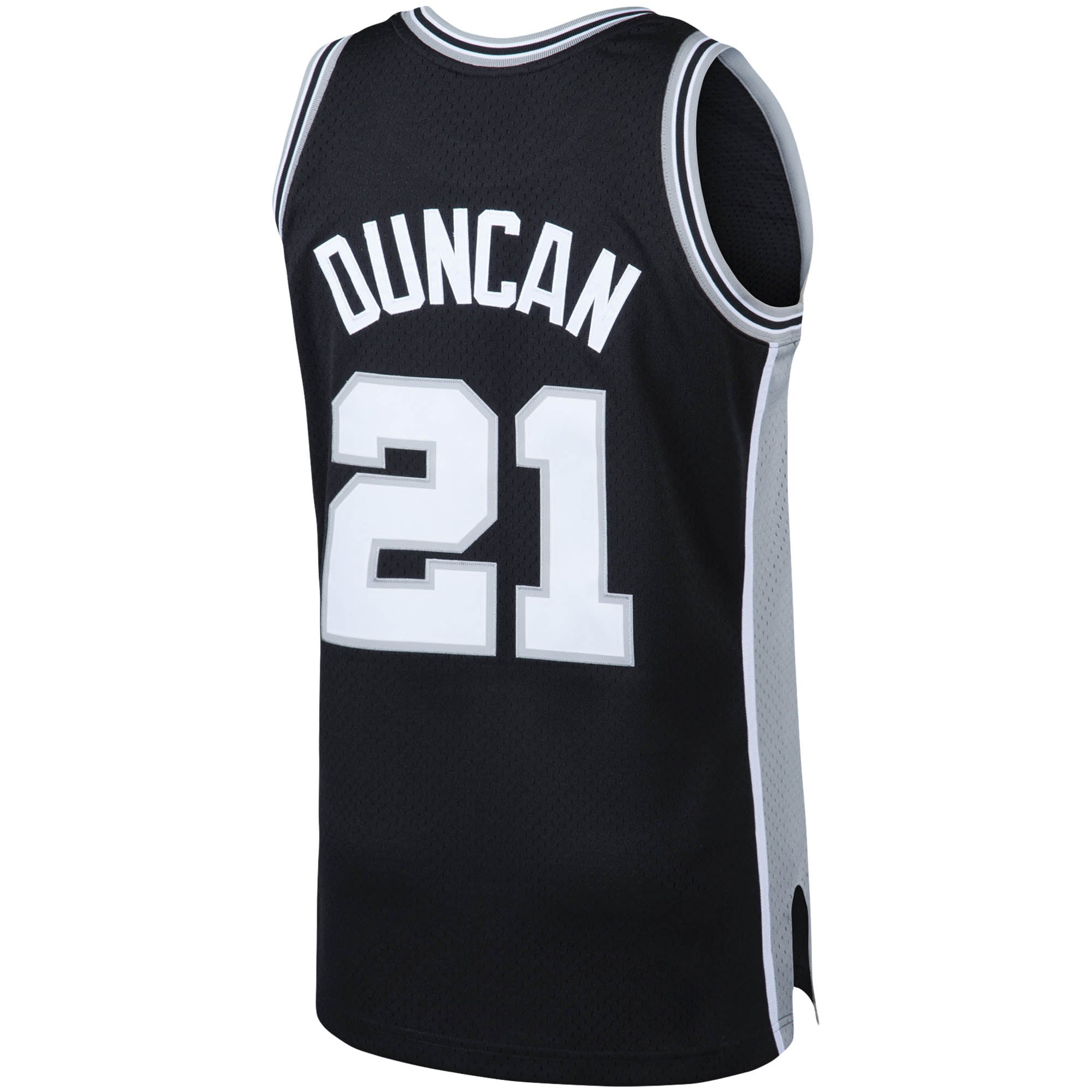 Tim Duncan San Antonio Spurs 1998/99 Big & Tall Hardwood Classics Swingman Jersey - Black - angle 3
