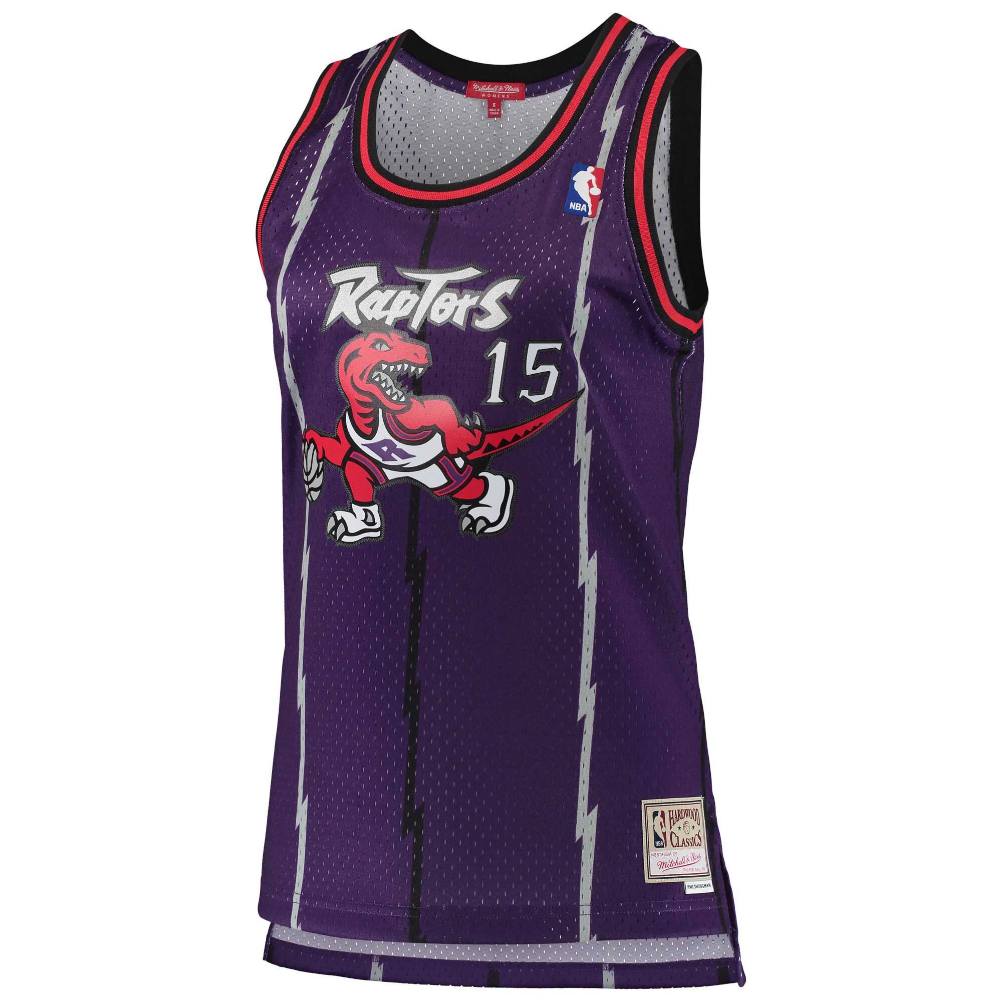 Vince Carter Toronto Raptors Women's 1998/99 Hardwood Classics Swingman Jersey - Purple - angle 2