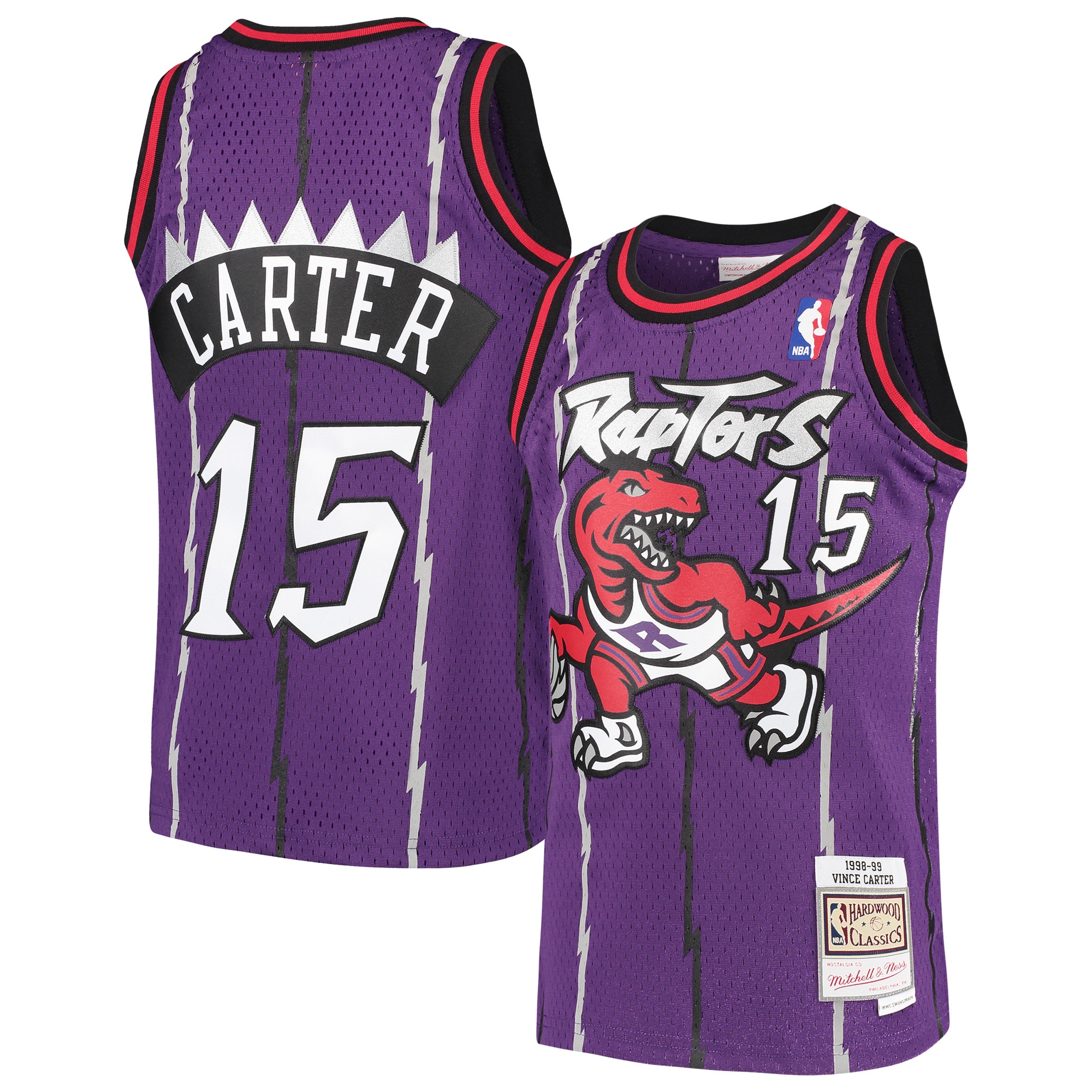 Women's Vince Carter Toronto Raptors 1998/99 Hardwood Classics Swingman Throwback Jersey - Purple | FanWearStyle