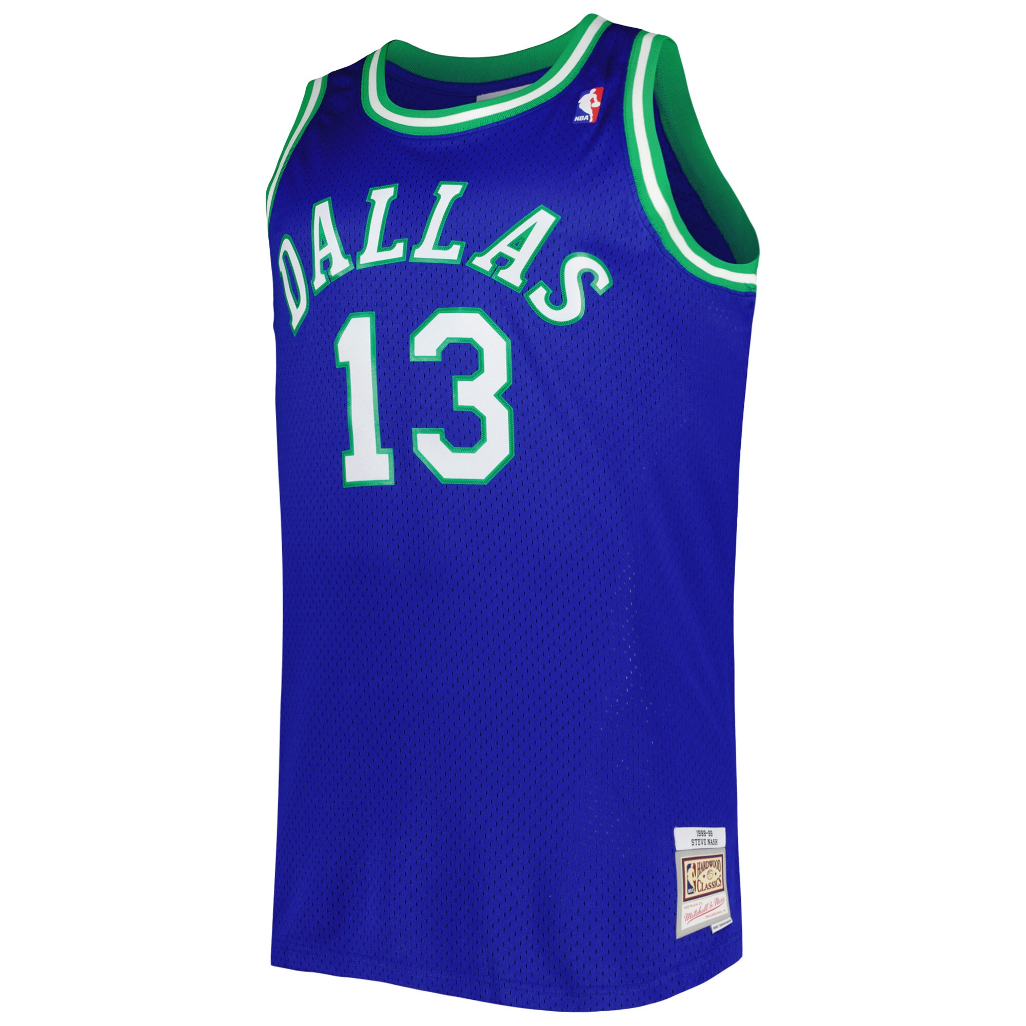 Steve Nash Dallas Mavericks Big & Tall Hardwood Classics 1998/99 Swingman Jersey - Blue - angle 2